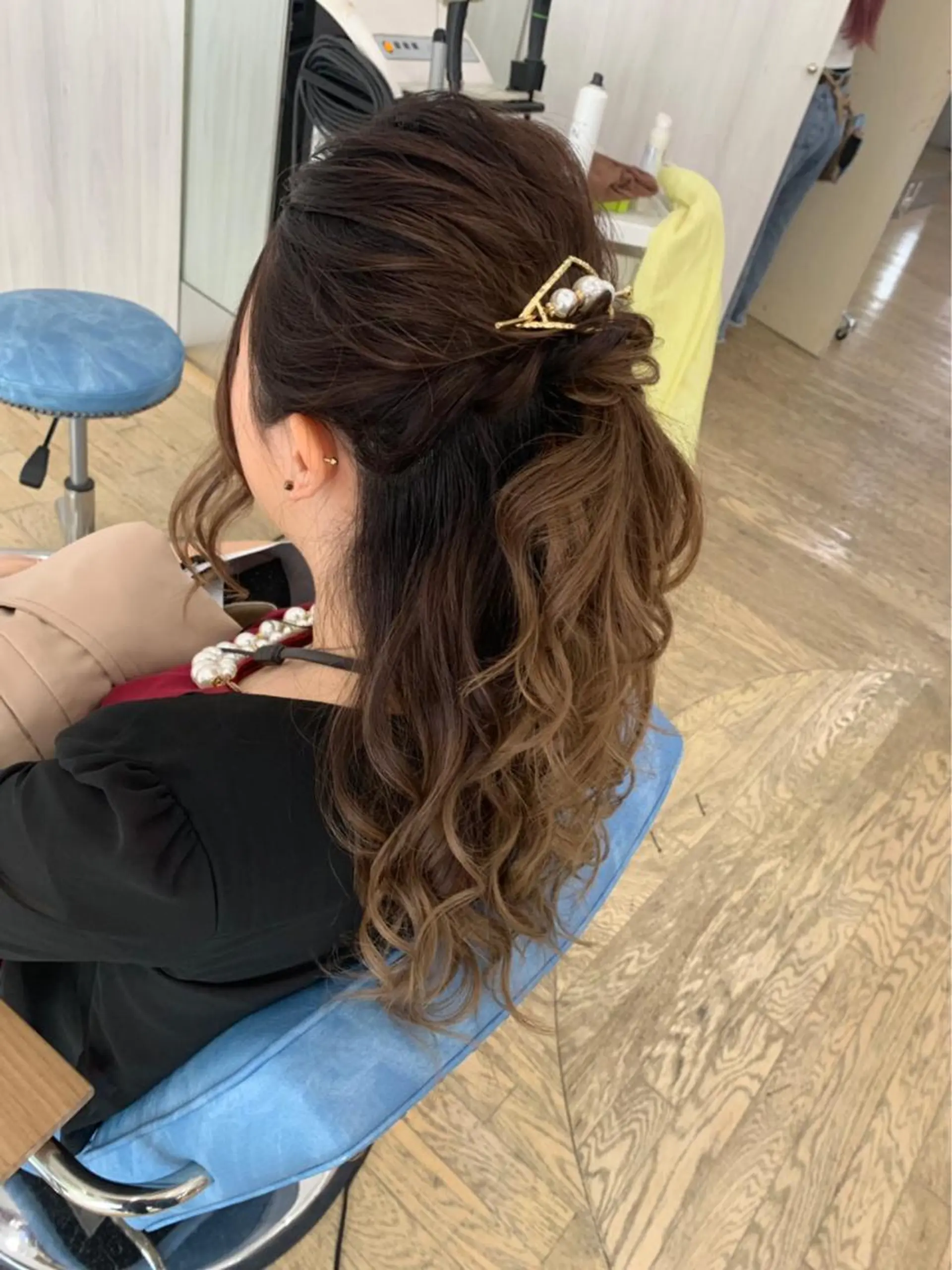 ロング ヘアアレンジ ハーフアップ ヘアセット 松井 敬太郎のヘアスタイル