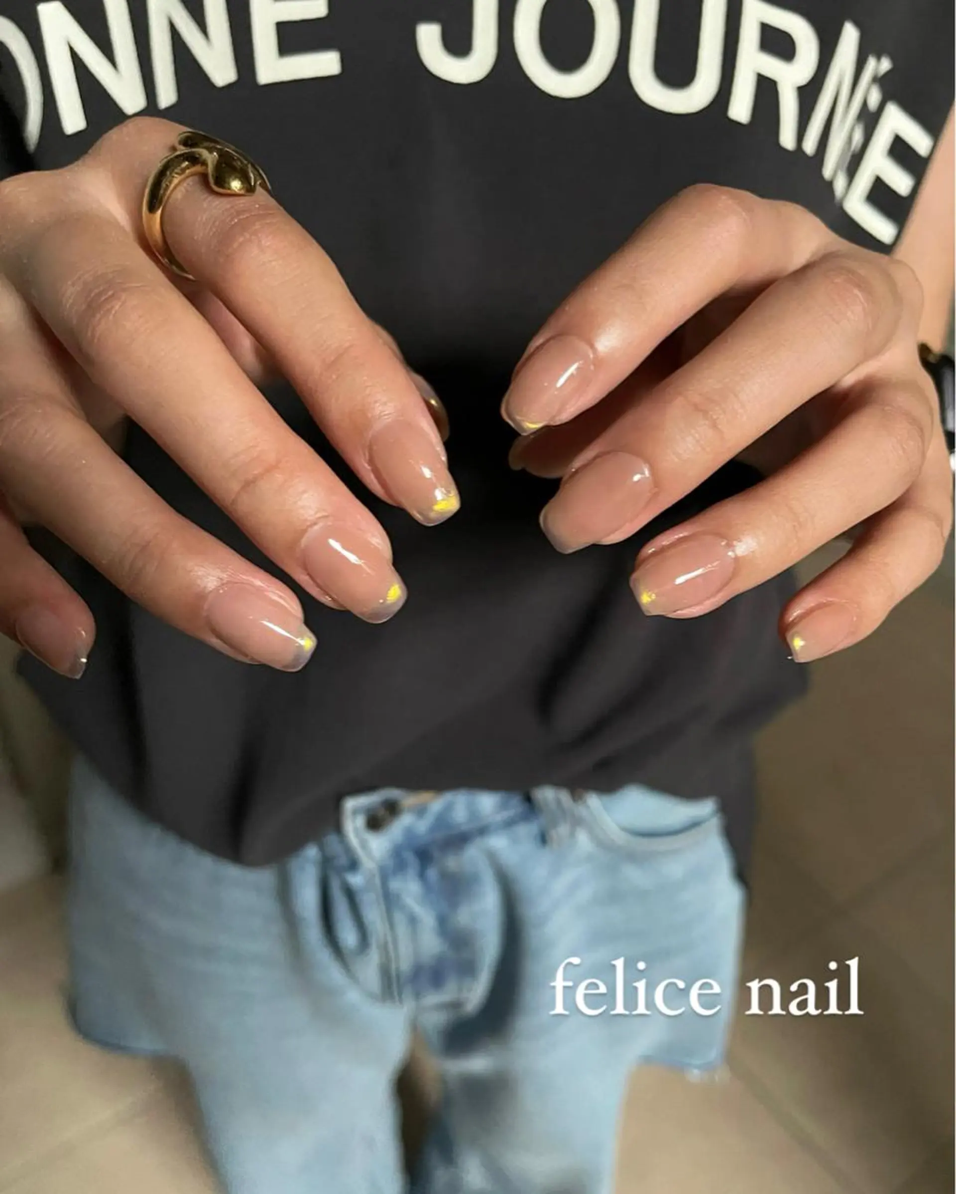 ネイル オーロラネイル フレンチネイル ニュアンスネイル オフィスネイル ワンカラーネイル felice nailのネイルデザイン