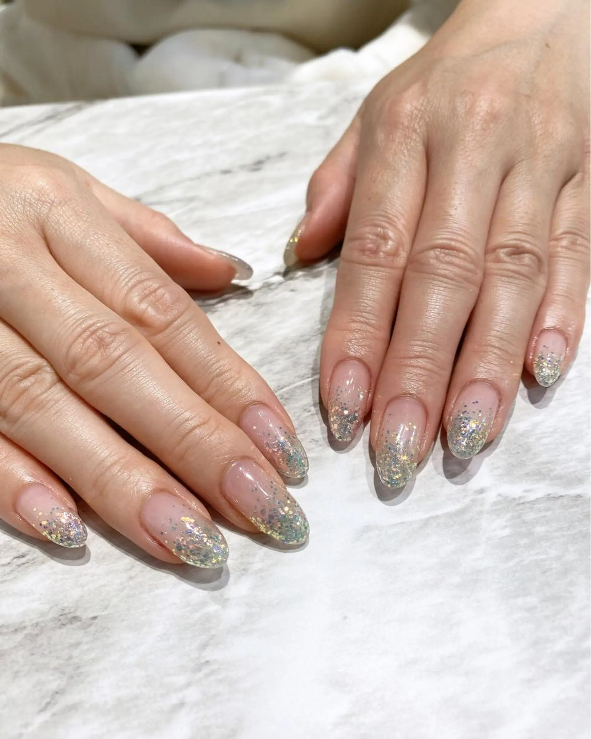 ネイル ラメ(グリッター) ラメグラデーション ハンドネイル フットネイル ハンドケア nail salon  AlgeTy所属・✴︎:.｡. MAKI.｡.:✴︎のネイルデザイン