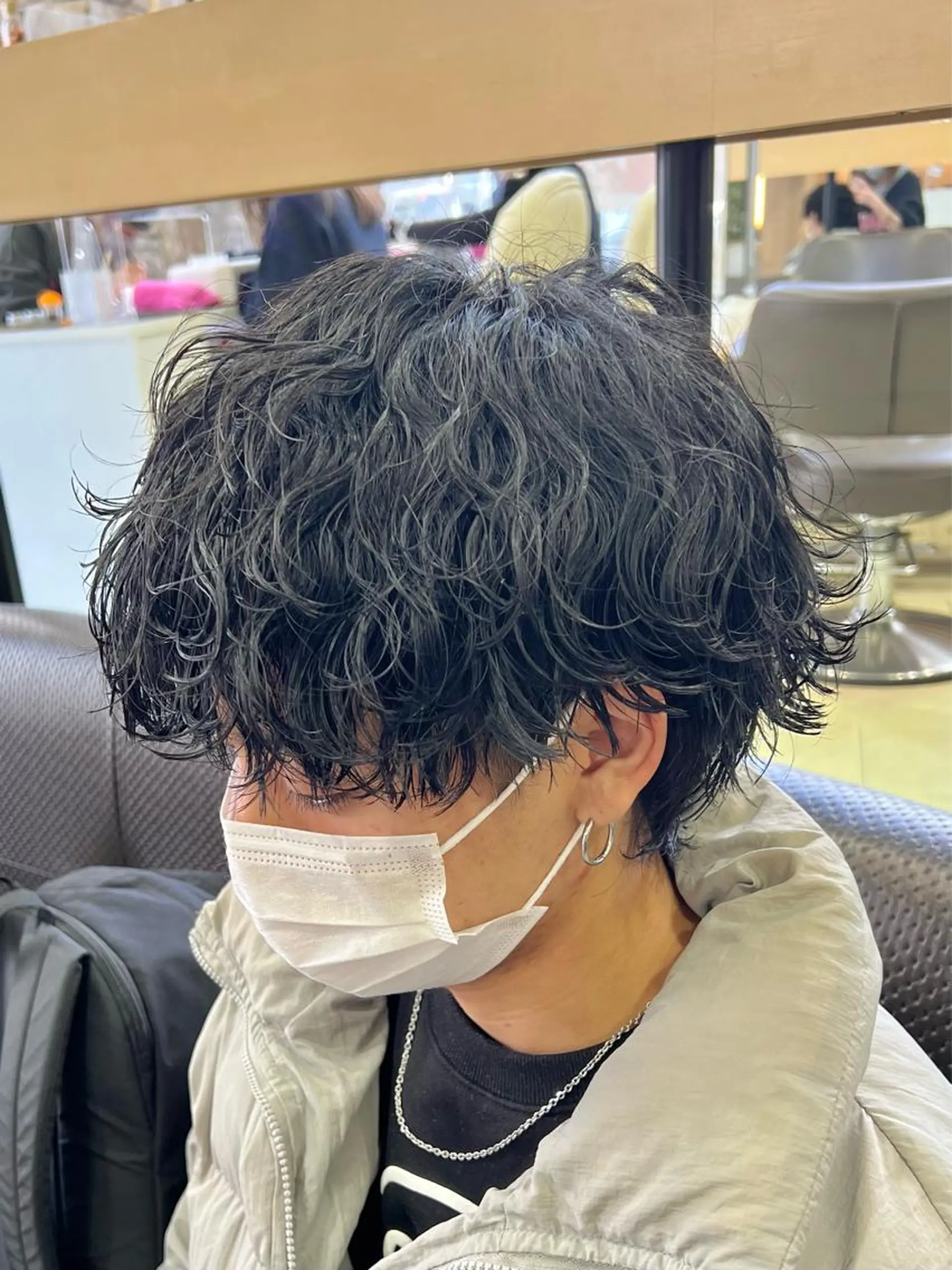 ショート パーマ メンズ アイブロウ カット パーマ メンズ特化 【かな】のヘアスタイル