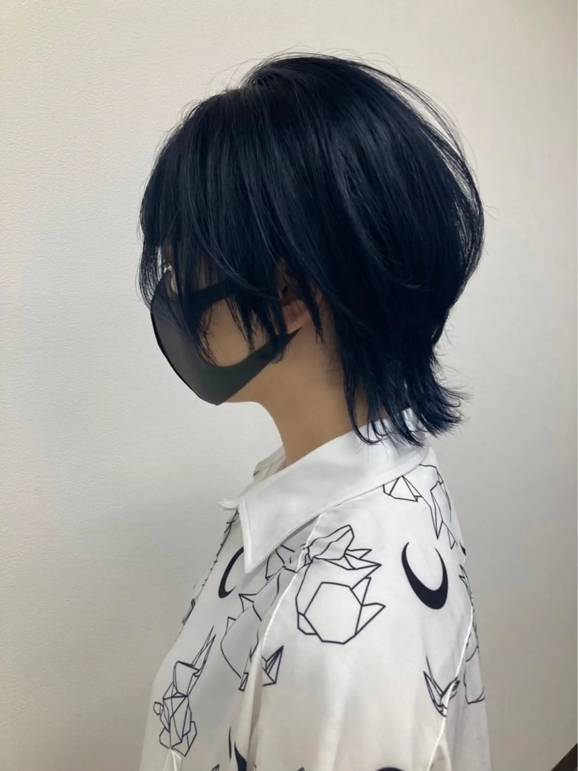 カラー 黒髪 ブルーカラー ブルーブラック オスズ 🎀´-のヘアスタイル