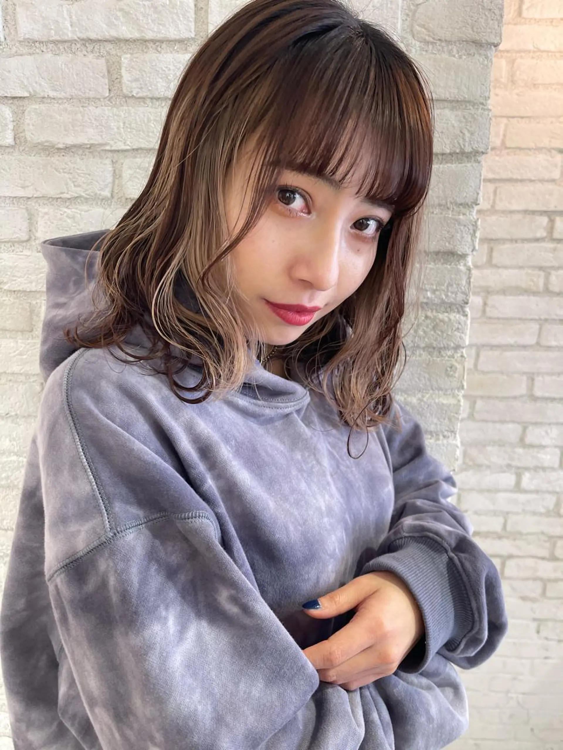 セミロング カラー ヘアアレンジ ヘアカラー トリートメント レイヤー＆カラー 人気美容師倉崎涼のヘアスタイル