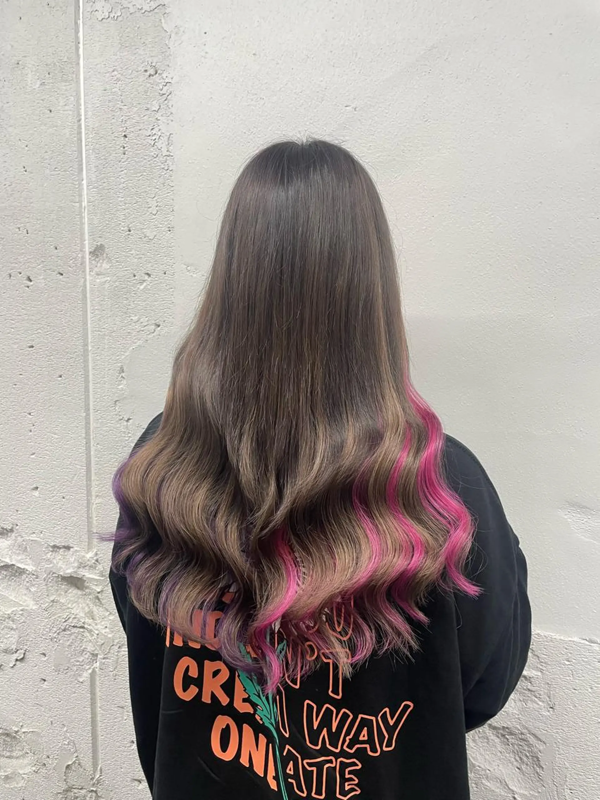 ロング カラー シールエクステ バレイヤージュ ミストバング ダブルカラー  フェイスフレーミング ヘアカラー エクステ 🧡艶髪ちゅるん髪 🫧🧡YUKI❄️のヘアスタイル