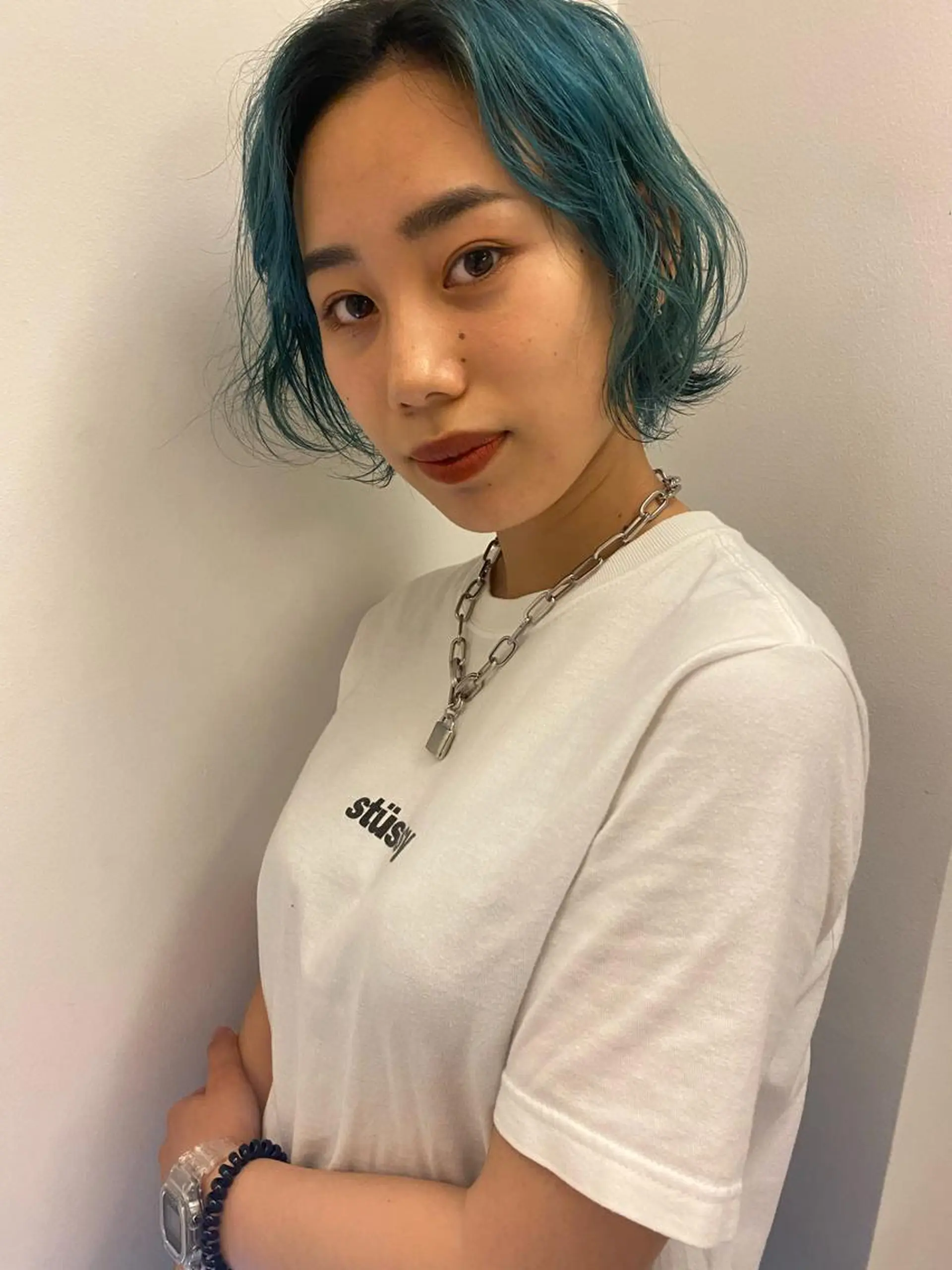 ショート カラー ヘアアレンジ 黒髪 ブリーチ buy your own flowers:kava所属・yoda karenのヘアスタイル