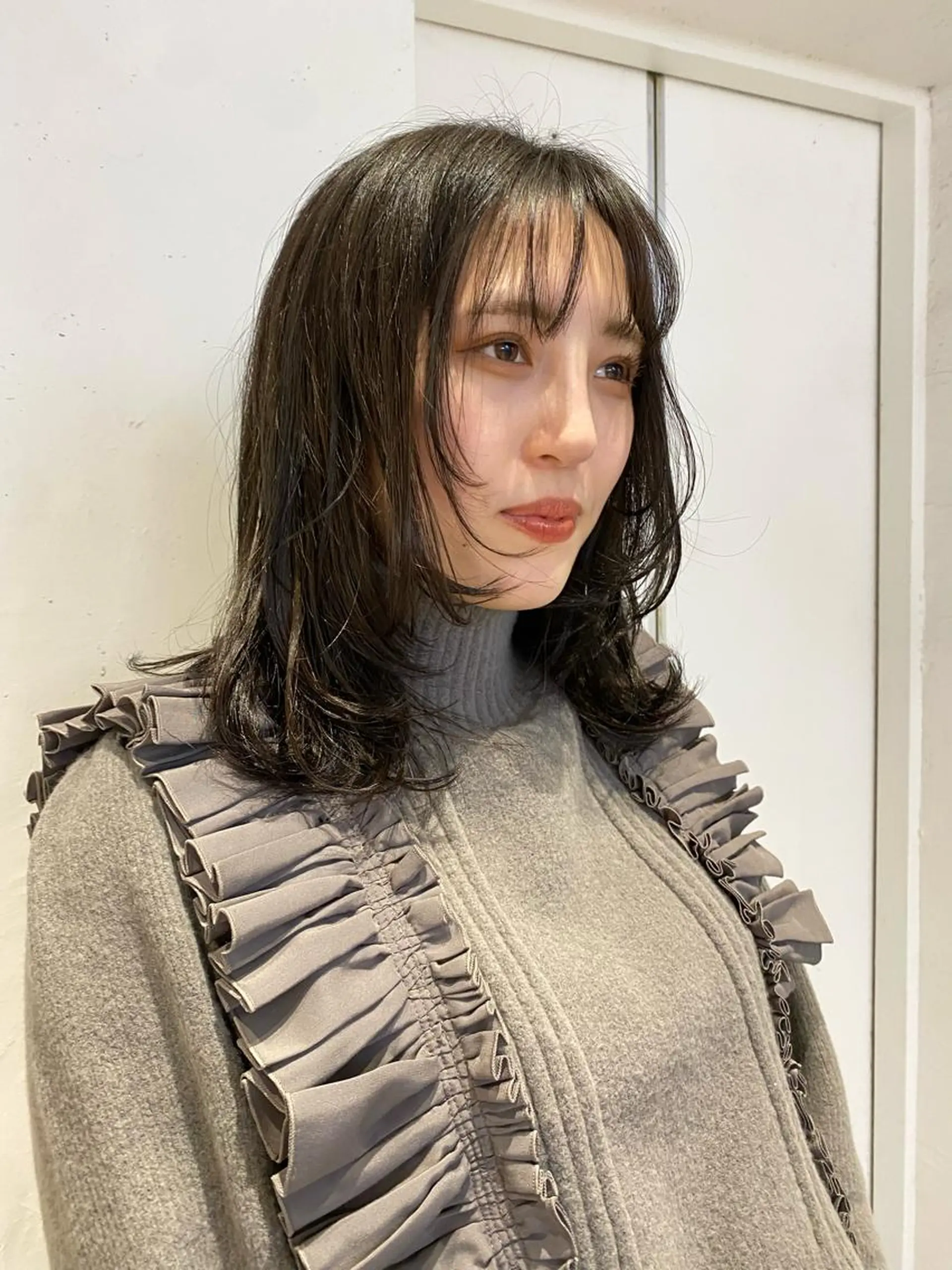 セミロング カラー 顔周りカット/透明感 カラー✂️MEIのヘアスタイル