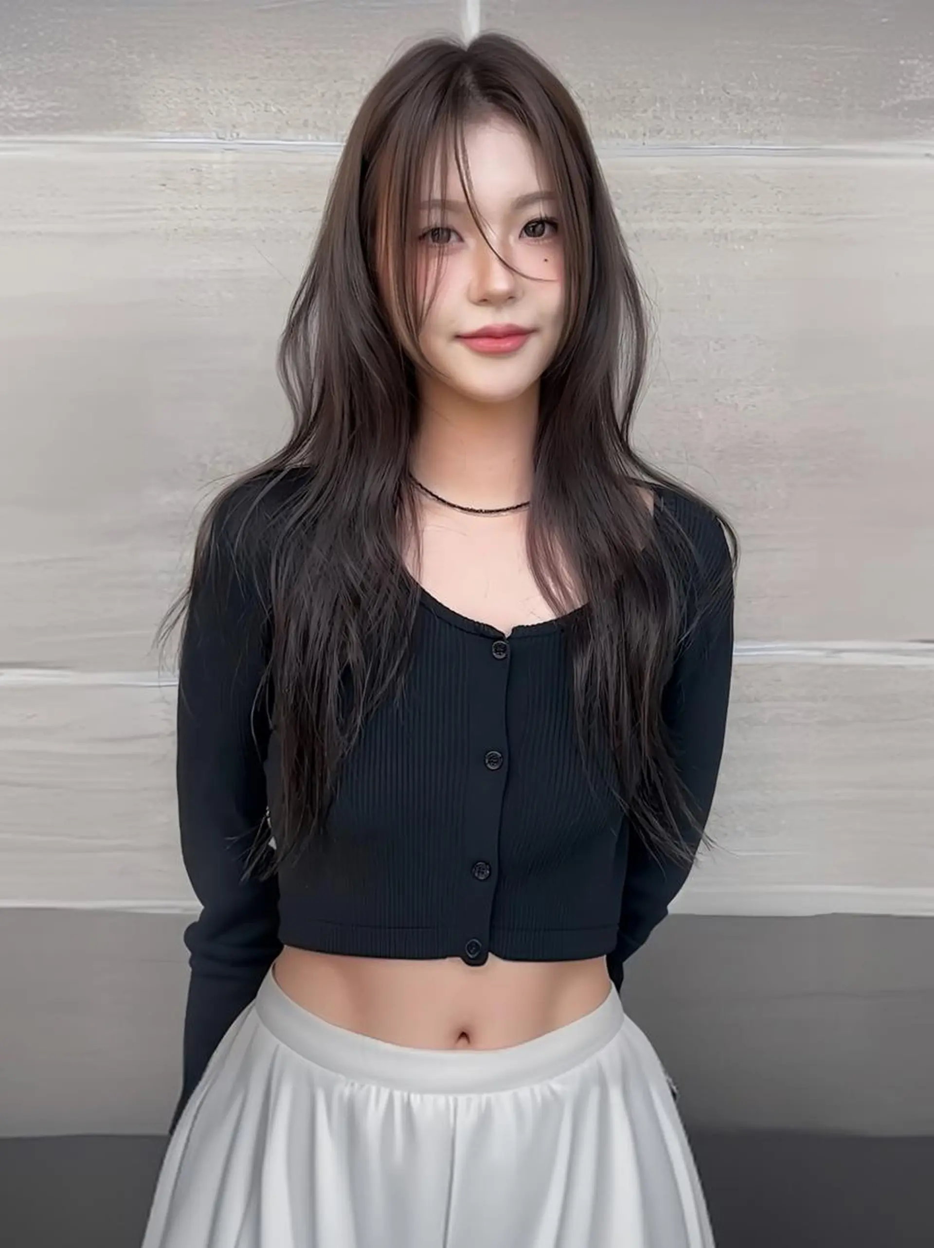 セミロング カラー ×シールエクステのヘアスタイル