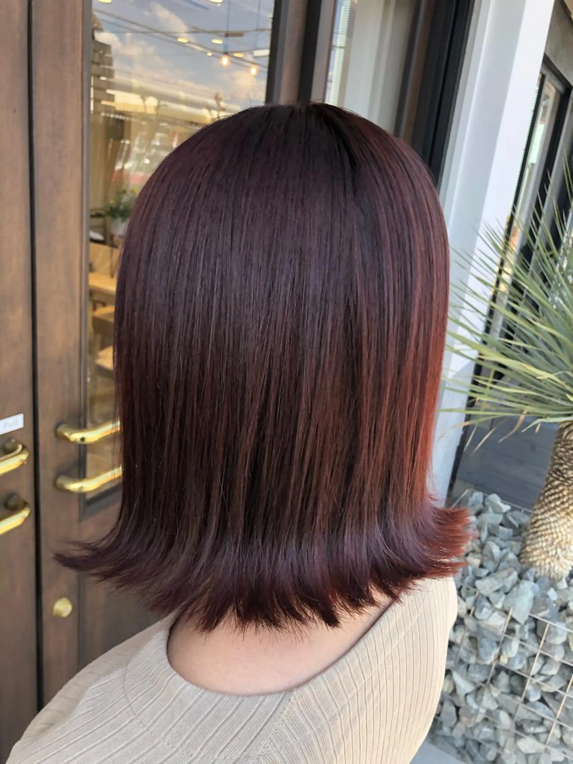 カラー ブリーチ ブラウンカラー ブリーチなしカラー レッドカラー 三村 桜生のヘアスタイル