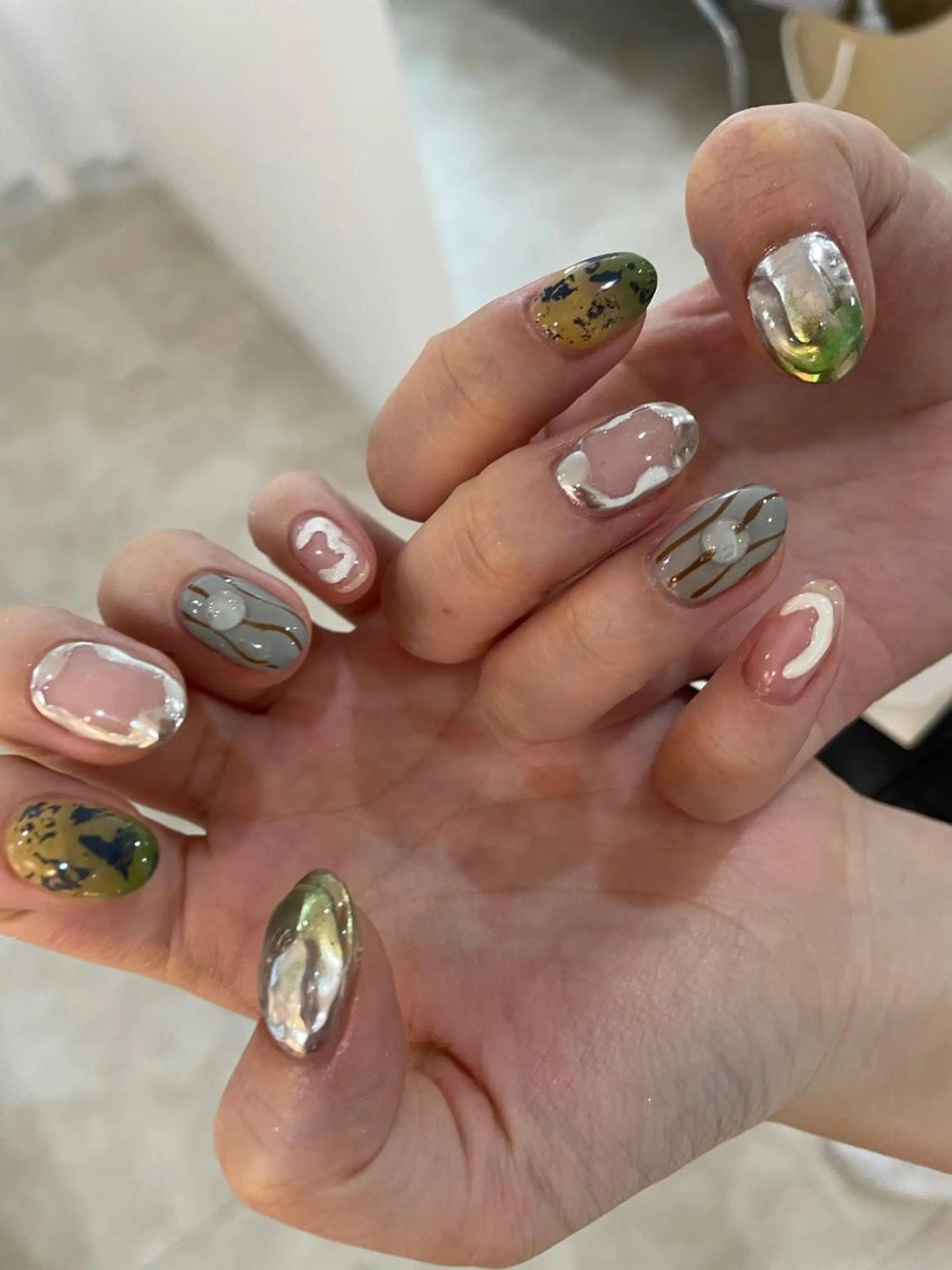 ネイル ハンドネイル フットネイル ゆびノさき茨木店 ニュアンス/アートのネイルデザイン