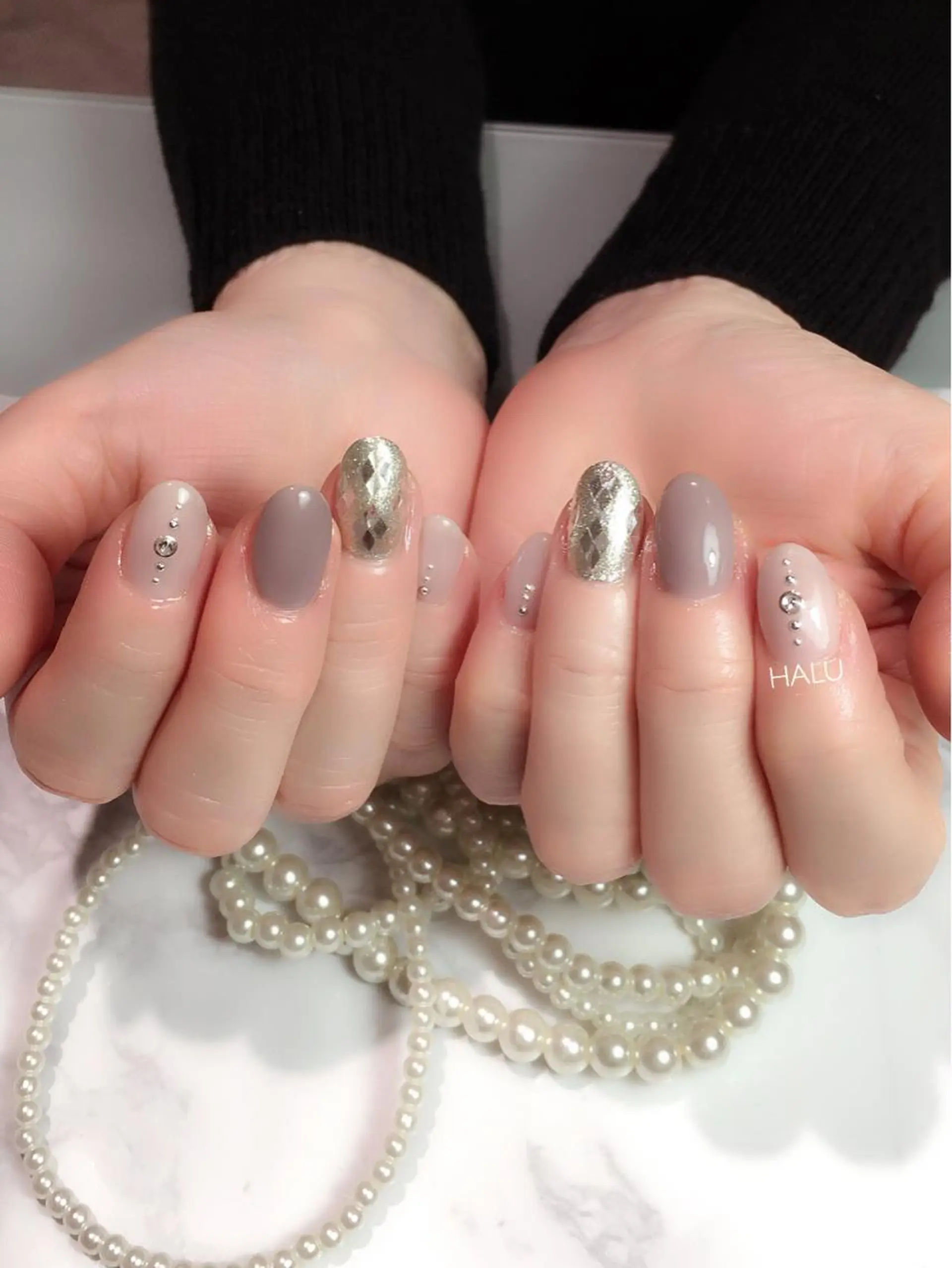 ネイル ホログラムネイル キラキラネイル オフィスネイル HALU ハルのネイルデザイン