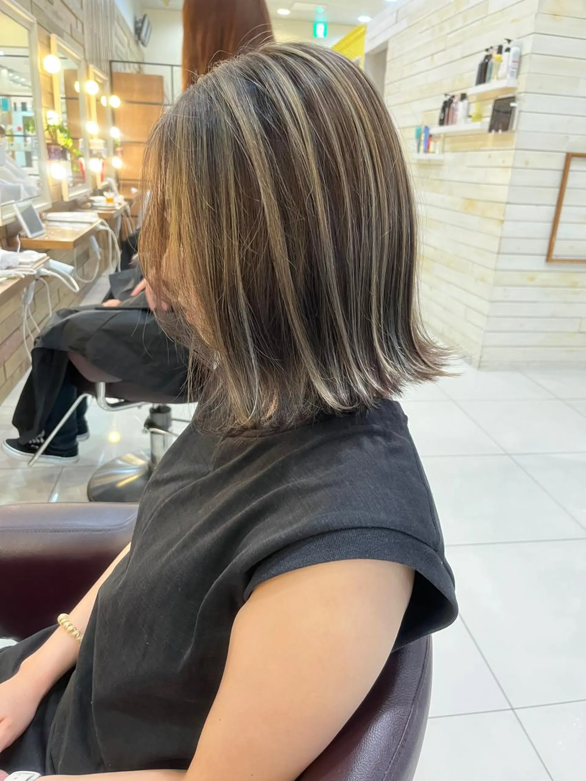 カラー ヘアカラー 黒田瀬奈/ボブ まろやかベージュのヘアスタイル