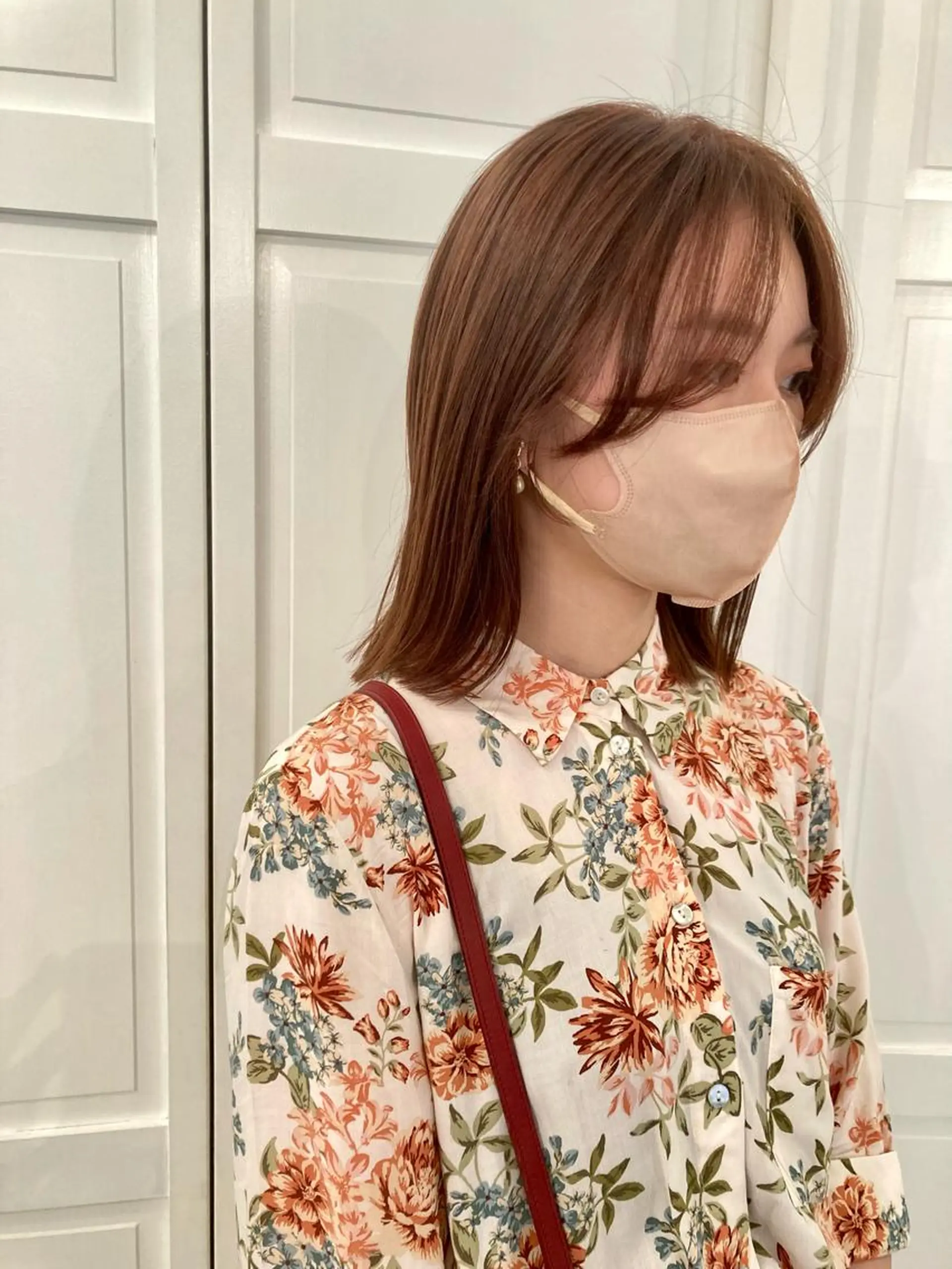 ミディアム カラー オレンジ カット ヘアカラー お洒落ベージュ🤎 代官山shibukiのヘアスタイル