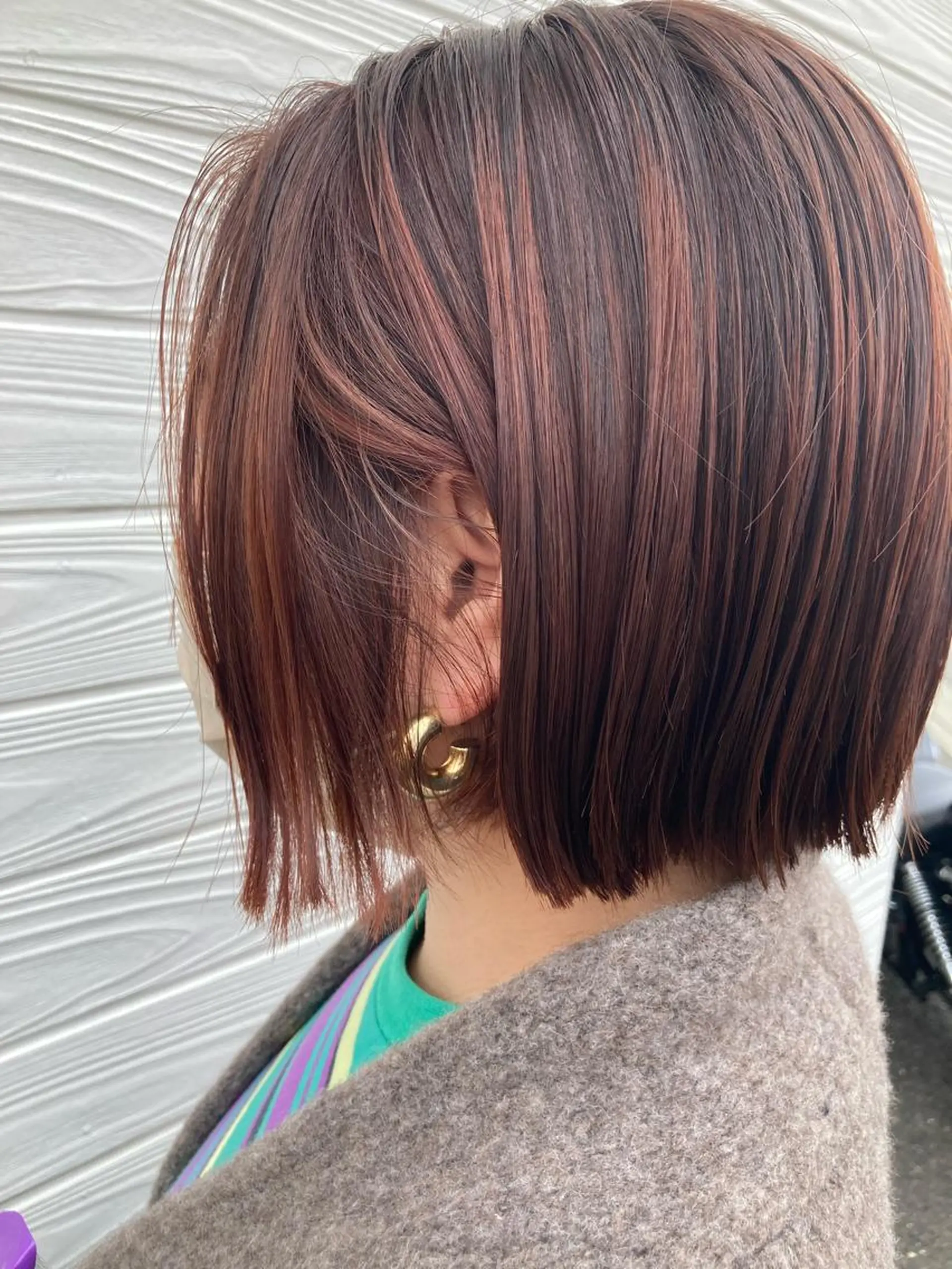 ショート ボブ カット ヘアカラー ビヨウシツトリコ よねたにみなのヘアスタイル