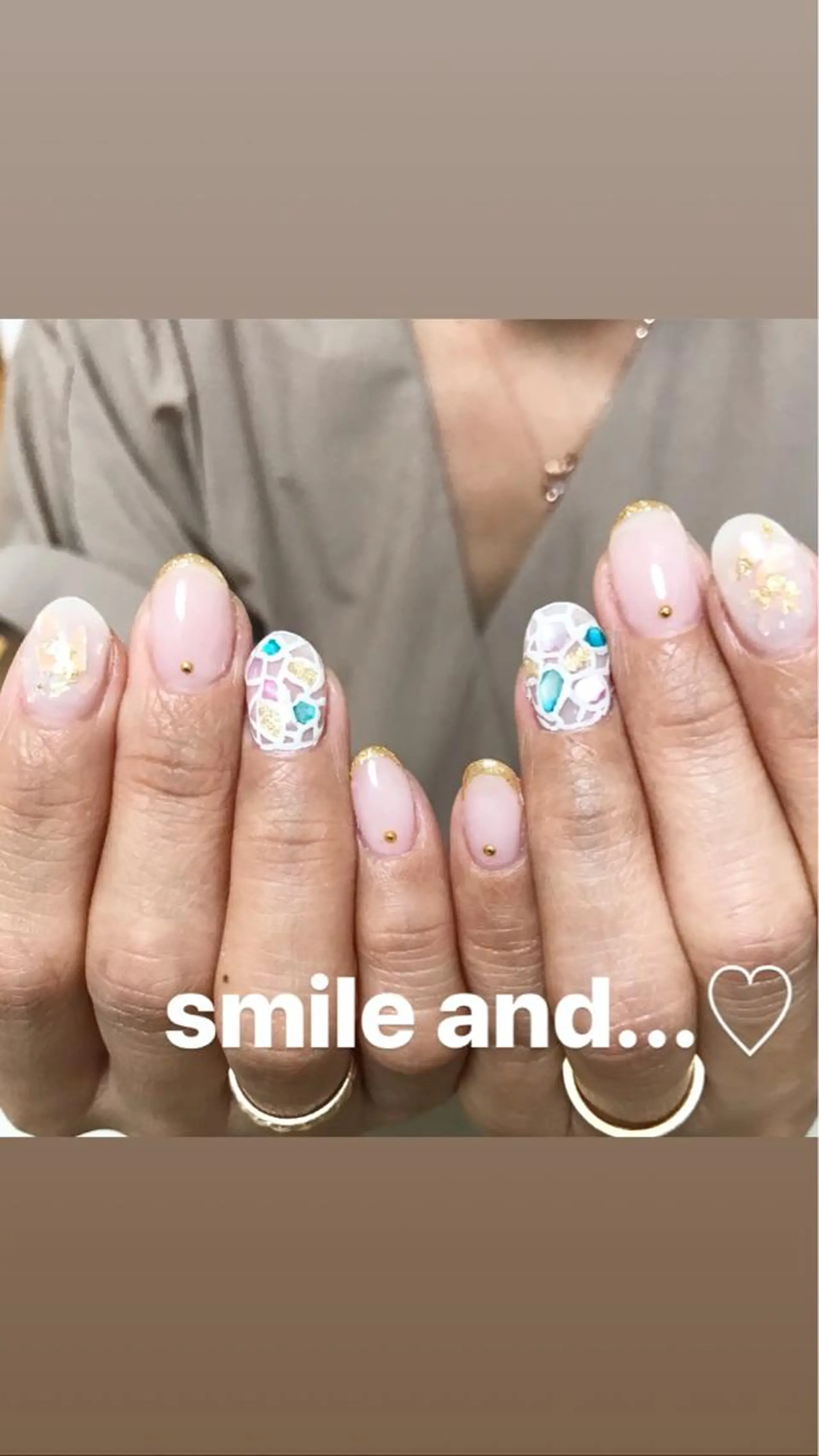 ネイル アートネイル フレンチネイル ゴールド ホワイト その他(ネイル) 小嶌 恵のネイルデザイン