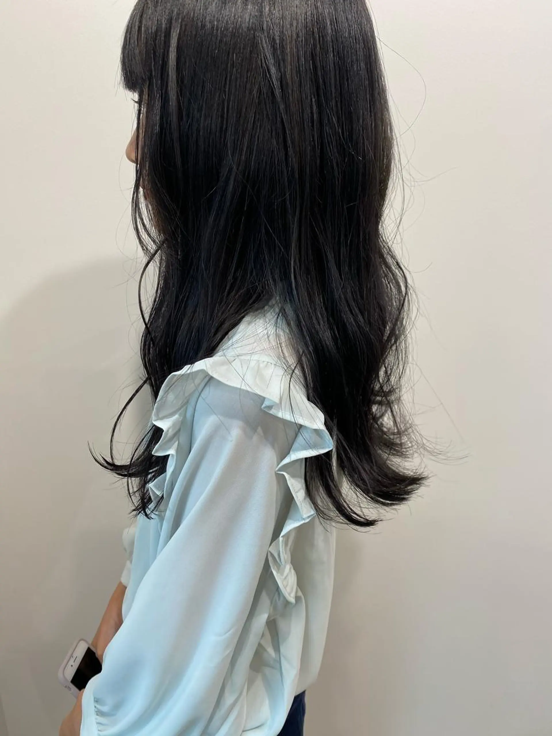 カラー 黒髪 ブルーカラー ブルーブラック レイヤー/大人ボブ 渡邉【日吉美容室】のヘアスタイル