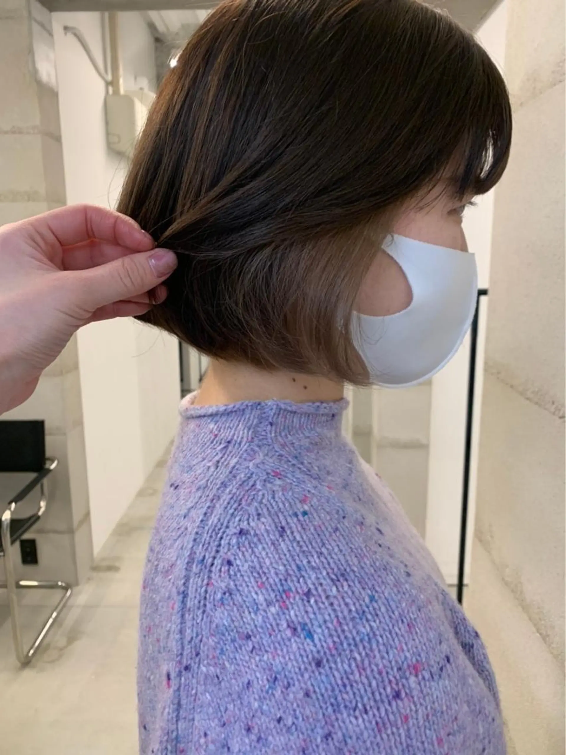 ミディアム カラー 透明感/オリーブ/ グレージュ/YUKAのヘアスタイル