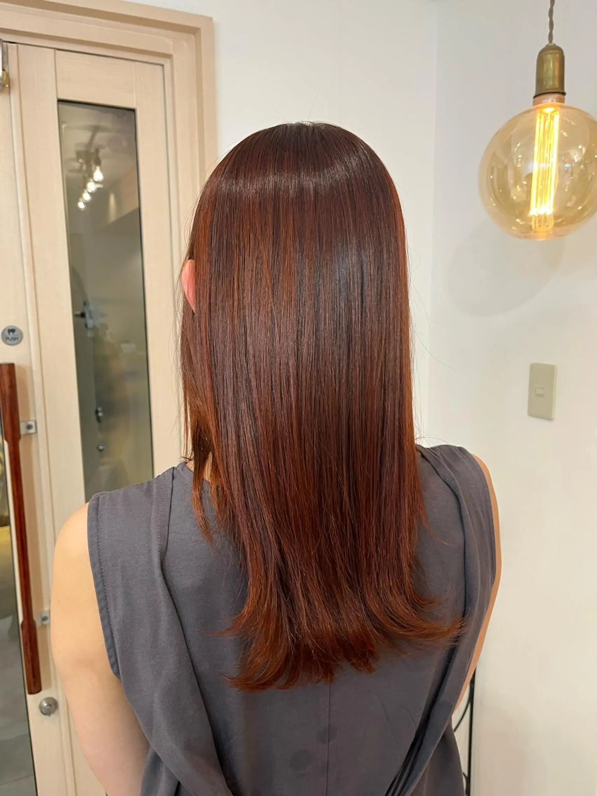 ロング カラー オレンジ レディースカット 金山/hina🍃のヘアスタイル