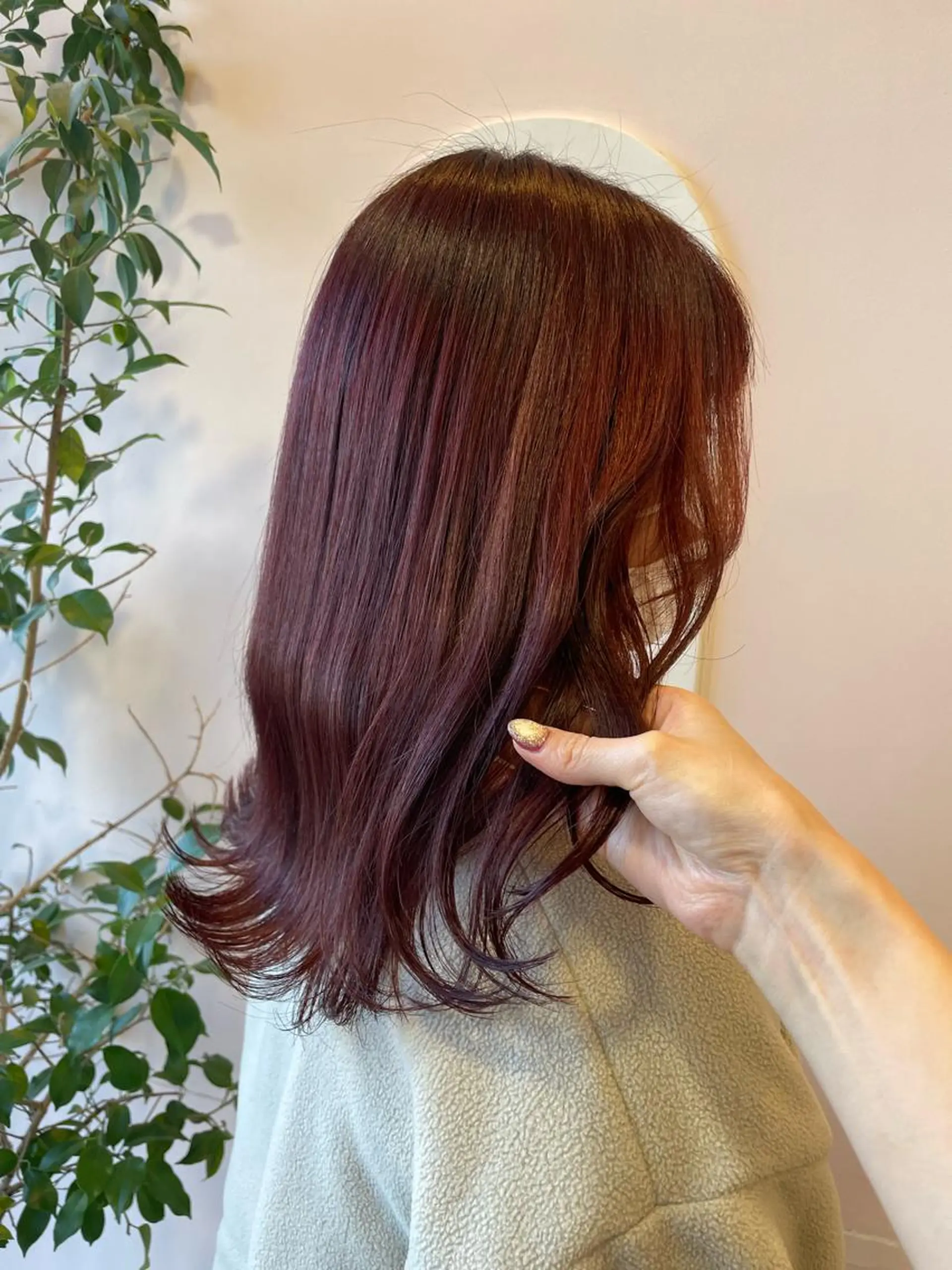 セミロング カラー ヘアアレンジ ブリーチ ブラウンカラー ブリーチなしカラー レッドカラー レッドブラウン 🌸HONOKA🌸 【グレージュ】のヘアスタイル