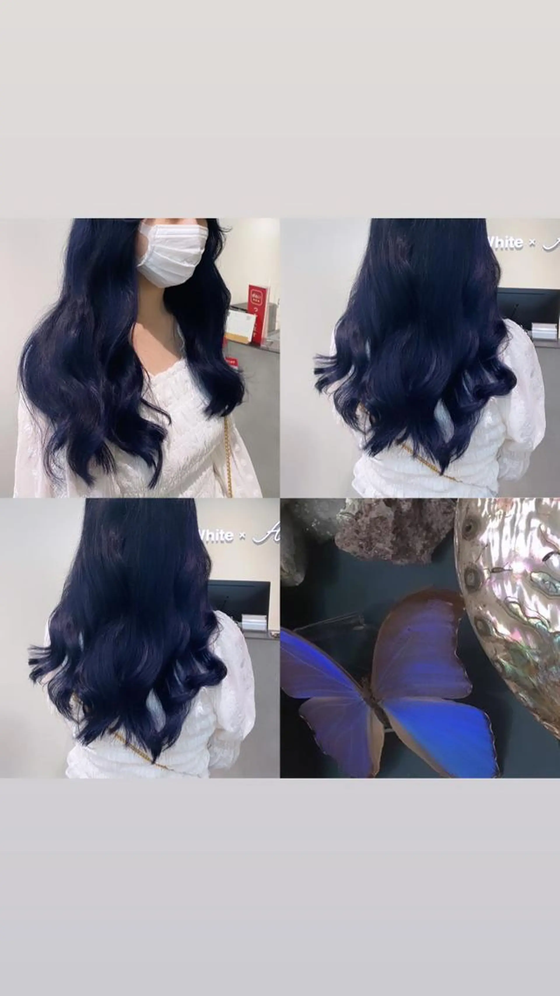 カラー 黒髪 ブルーカラー ブルーブラック Su-chi-🧴 /ミルクティーカラーのヘアスタイル