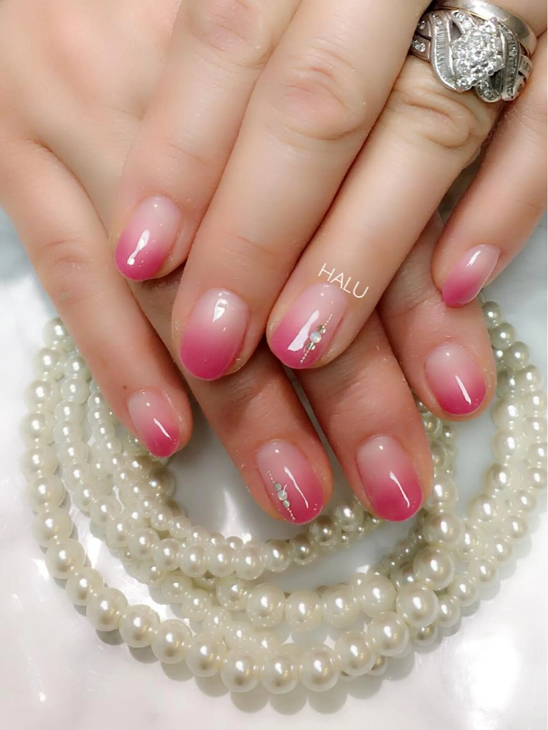 ネイル グラデーション 卒業式 シンプルネイル 春ネイル HALU ハルのネイルデザイン