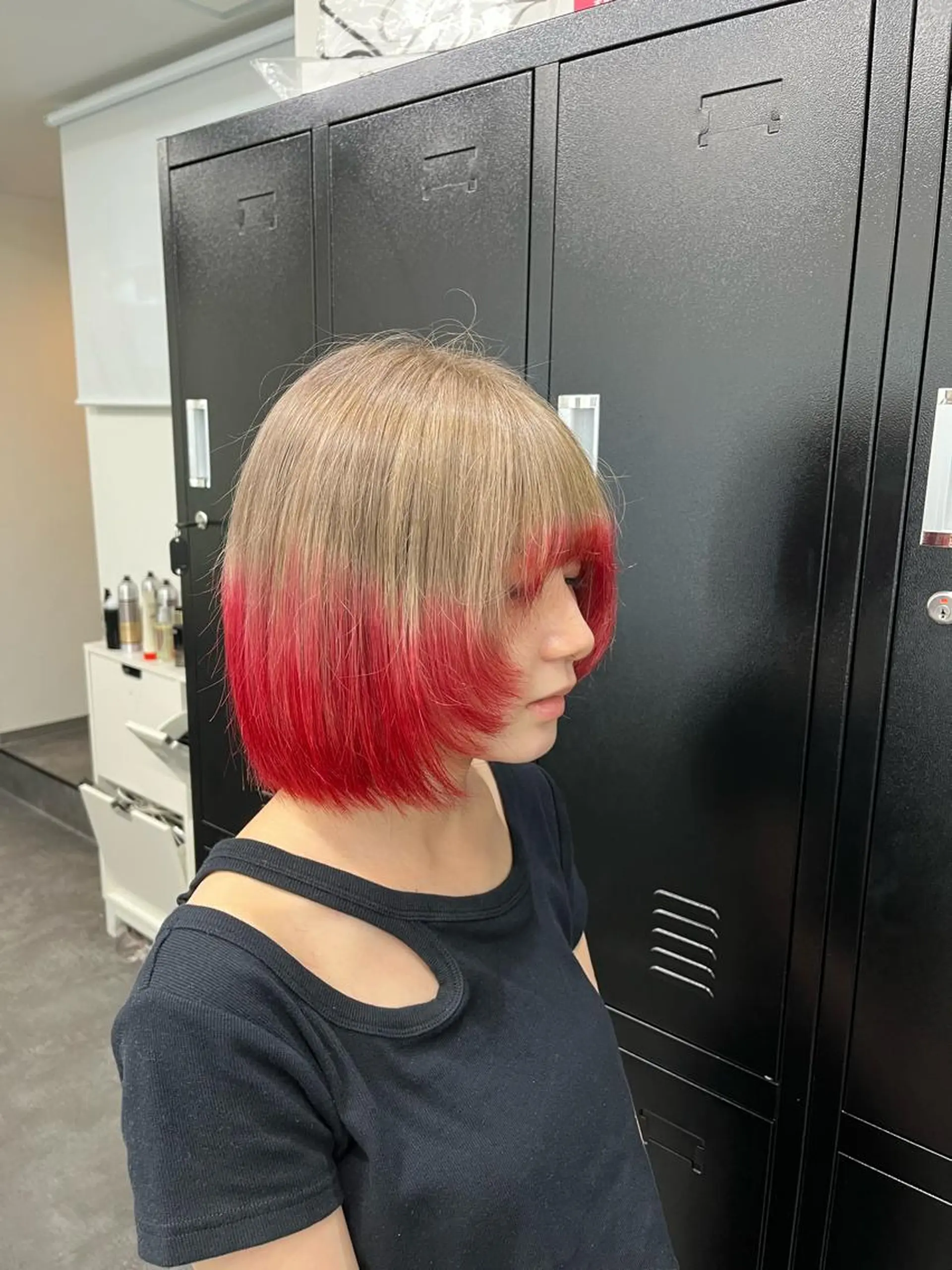 ショート カラー 顔まわりレイヤー 顔周りカット 韓国風ヘア レイヤーカット 韓国ヘア🖤/透明感 shihoのヘアスタイル