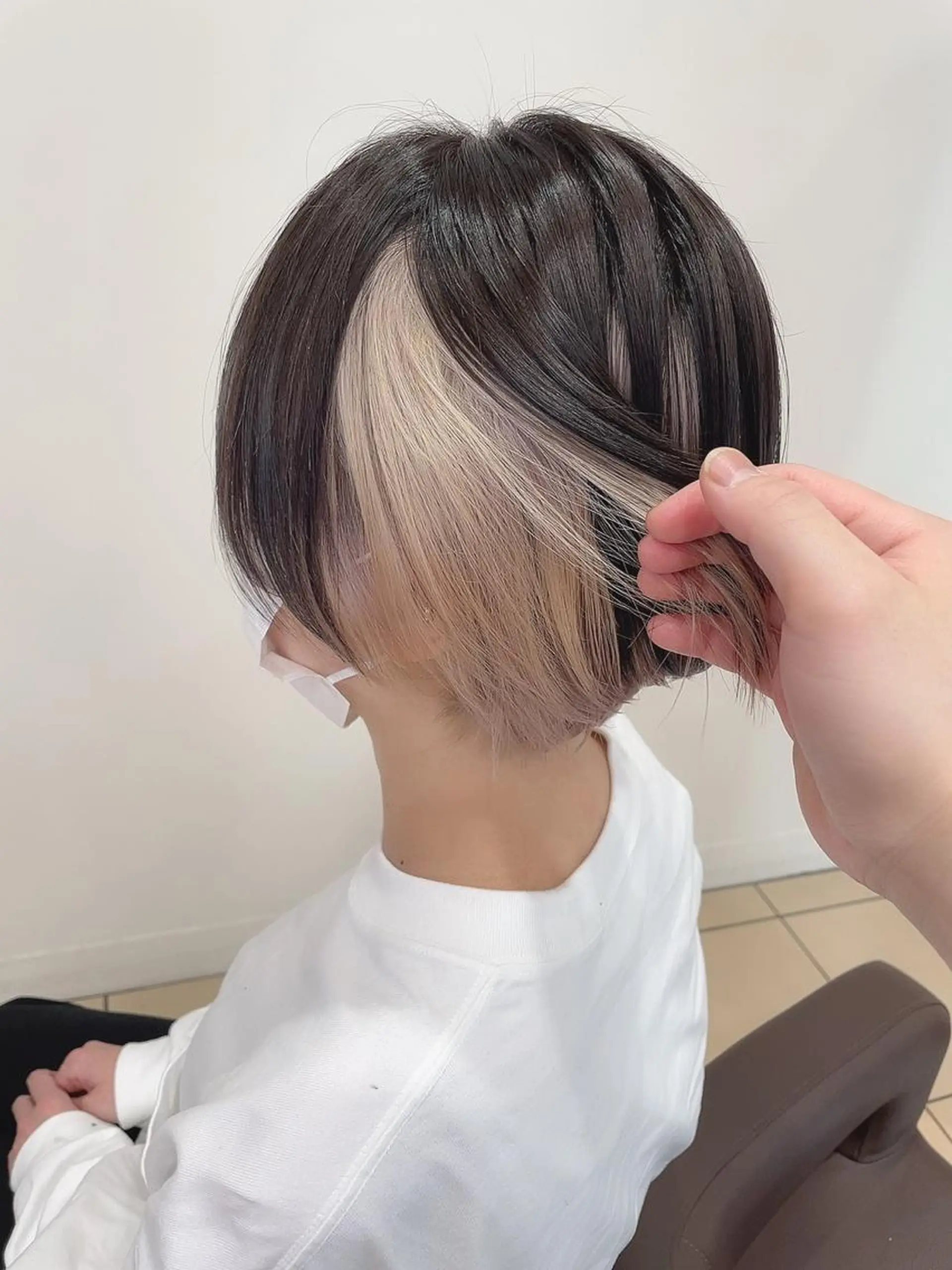 ミディアム カット ヘアカラー トリートメント レイヤー/ハッシュ 渋谷/サッタのヘアスタイル