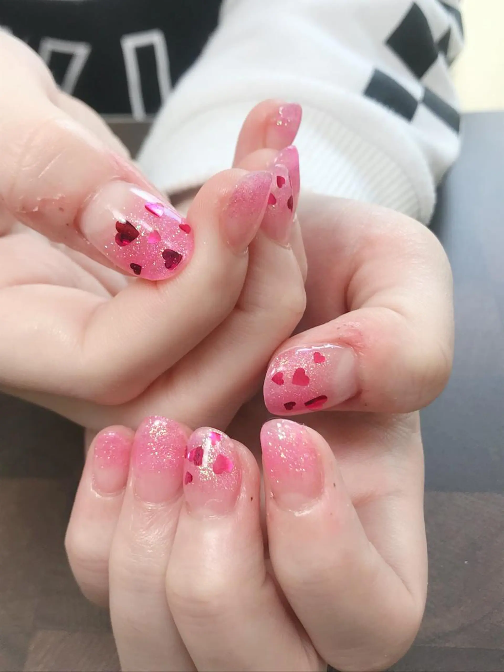 ネイル 長さ出し ハート mellow mのネイルデザイン