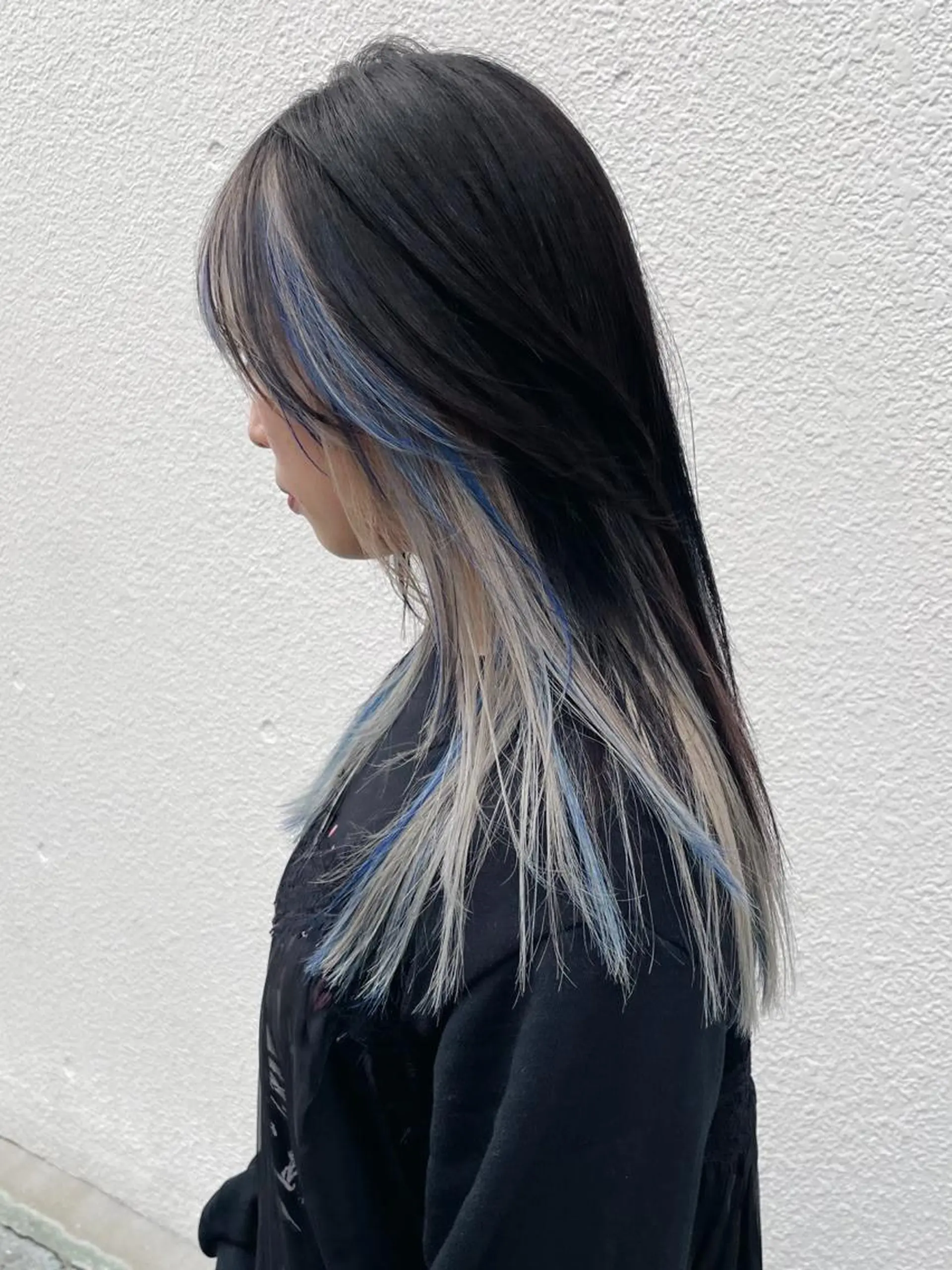 セミロング カラー ブルーカラー ハイライトカラー ハイライト 高円寺 utuwa🌟まなみのヘアスタイル