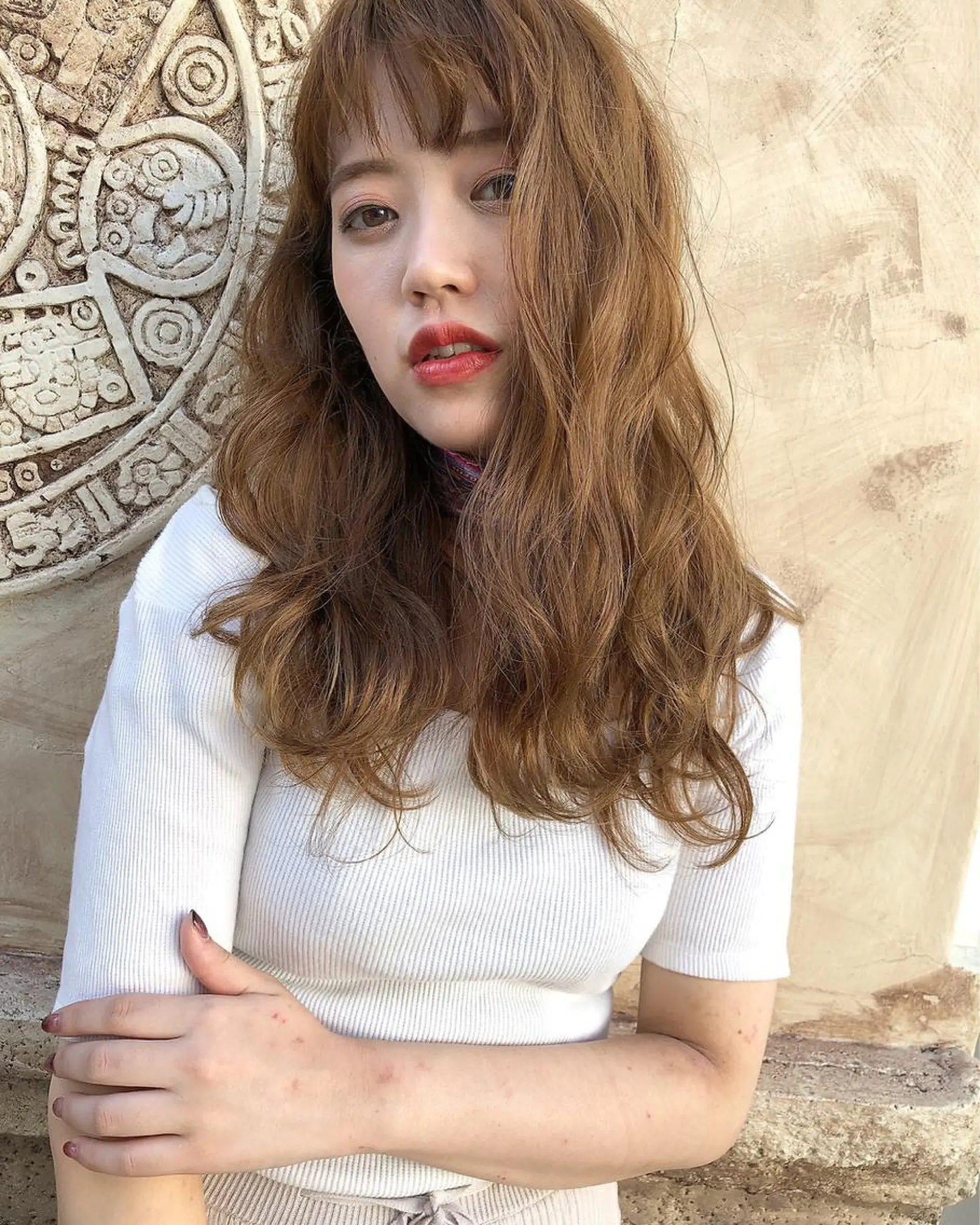 ロング カラー ヘアアレンジ AGU akariのヘアスタイル