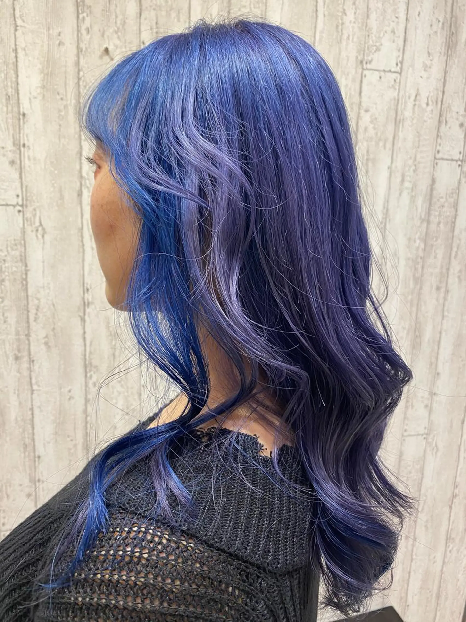 ロング カラー ブリーチ ブルーカラー パープルカラー ヘアカラー トリートメント 🦋店長🦋 ほんさわ みずきのヘアスタイル