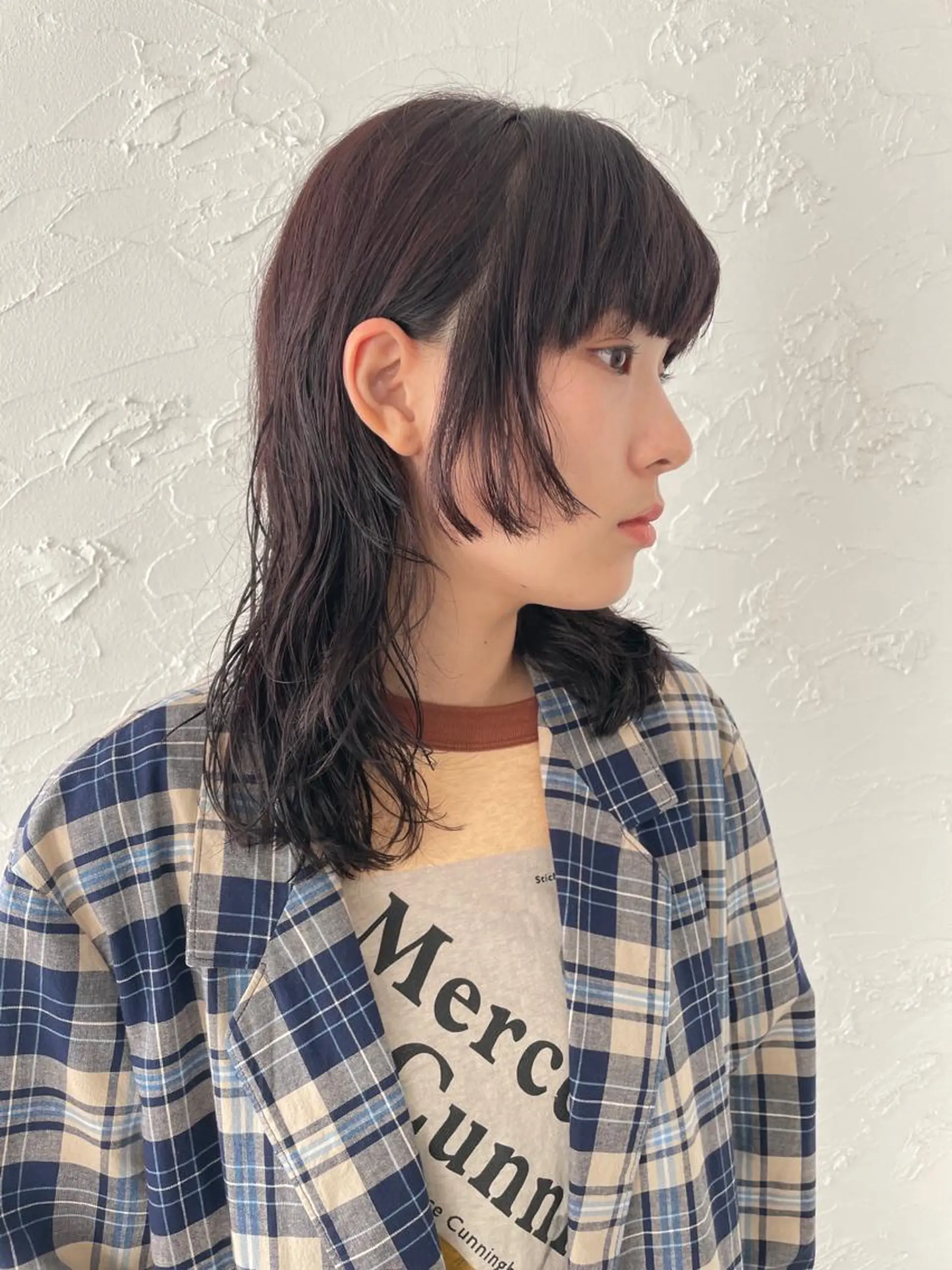 ミディアム カラー 藤原 怜央のヘアスタイル