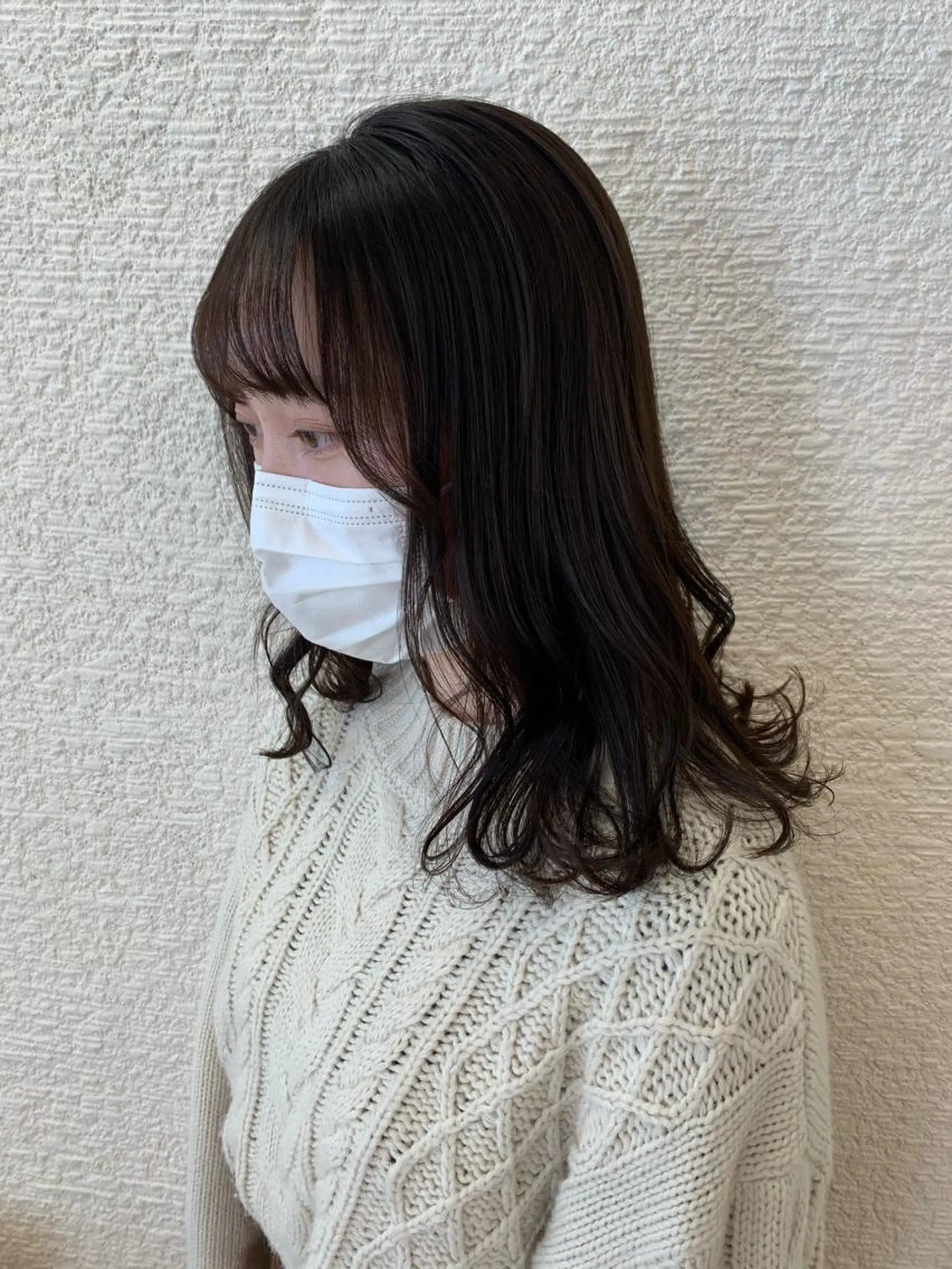 セミロング カラー ヘアカラー トリートメント 顔まわりカット✄ ベージュカラー🧸のヘアスタイル