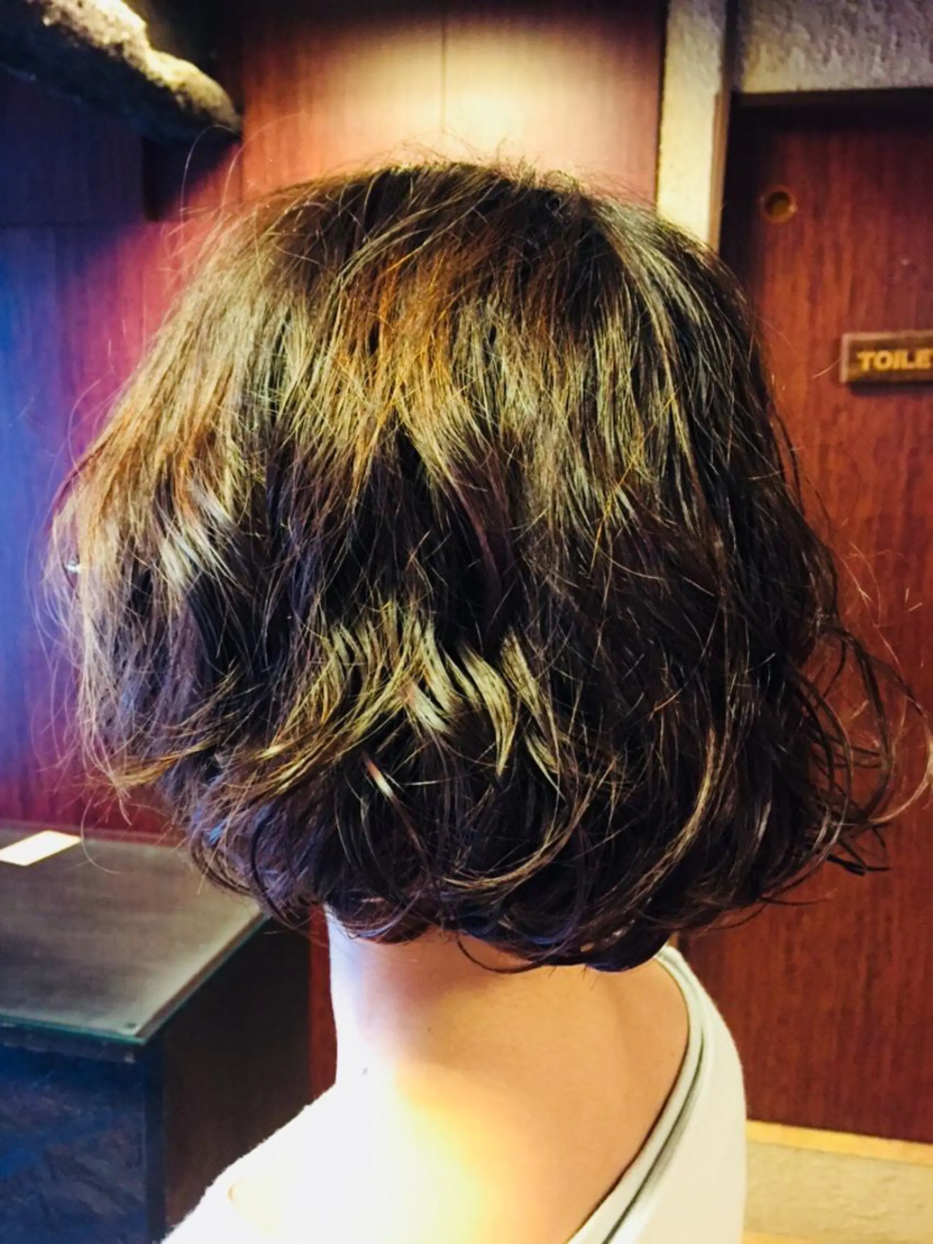 ミディアム カラー パーマ ミディアムパーマ 齊藤 篤士のヘアスタイル