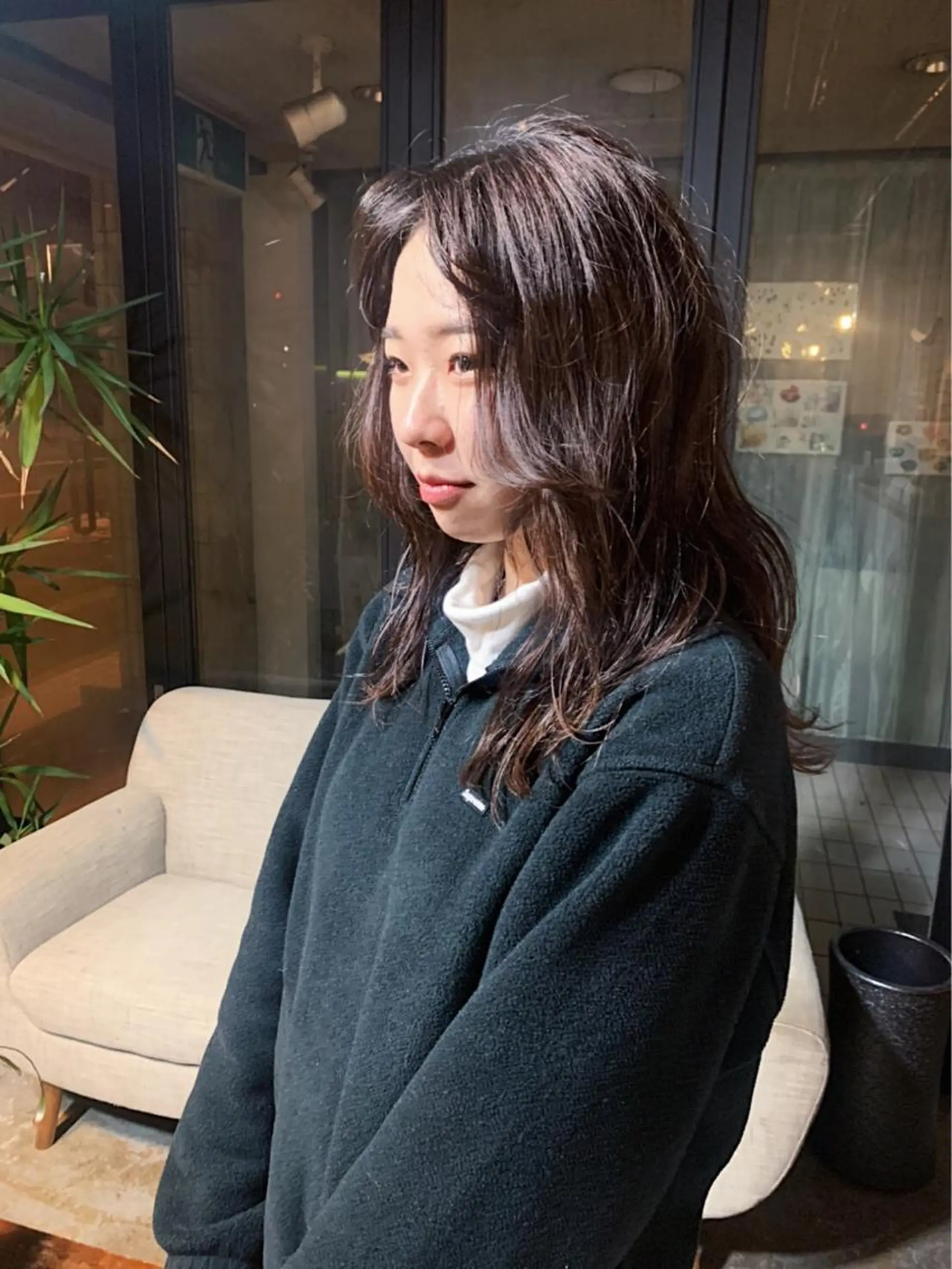 セミロング カラー ブリーチ 透明感カラー ブリーチなしカラー ピンクカラー 韓国風ヘア ヘアカラー 加藤 大樹のヘアスタイル