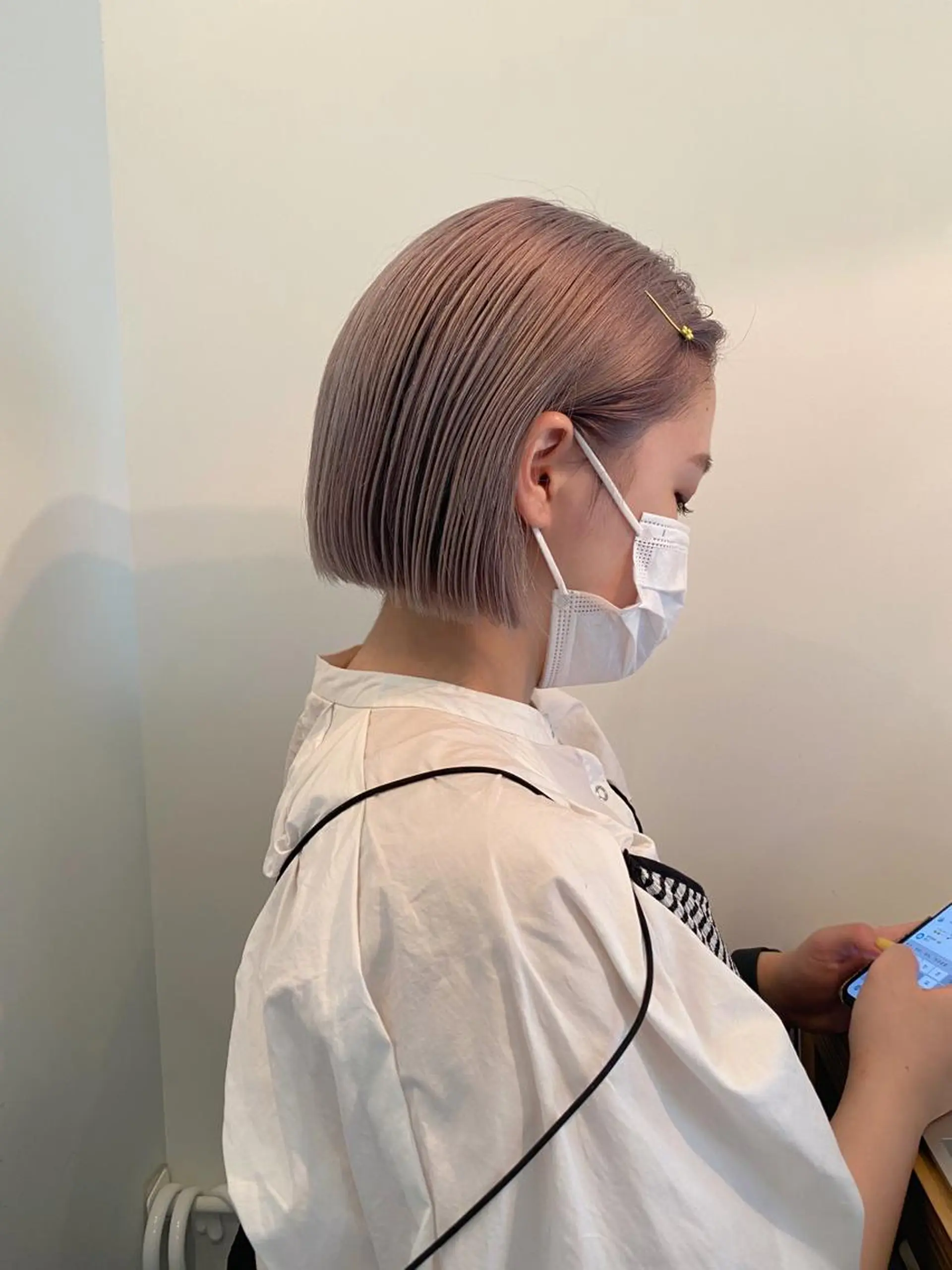 ショート カラー ラベンダーカラー ラベンダーピンク ピンクカラー 美髪ストレート 川本雄己のヘアスタイル