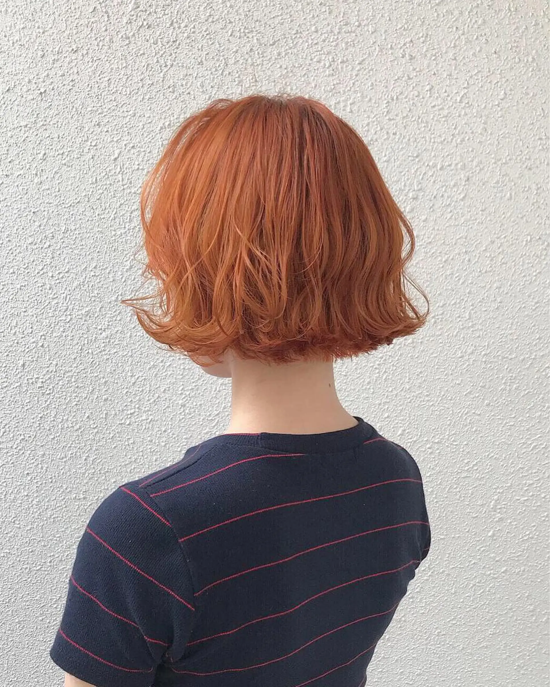 ショート カラー ブリーチ オレンジ ボブ インナーカラー/天神 ブリーチ/吉田のヘアスタイル