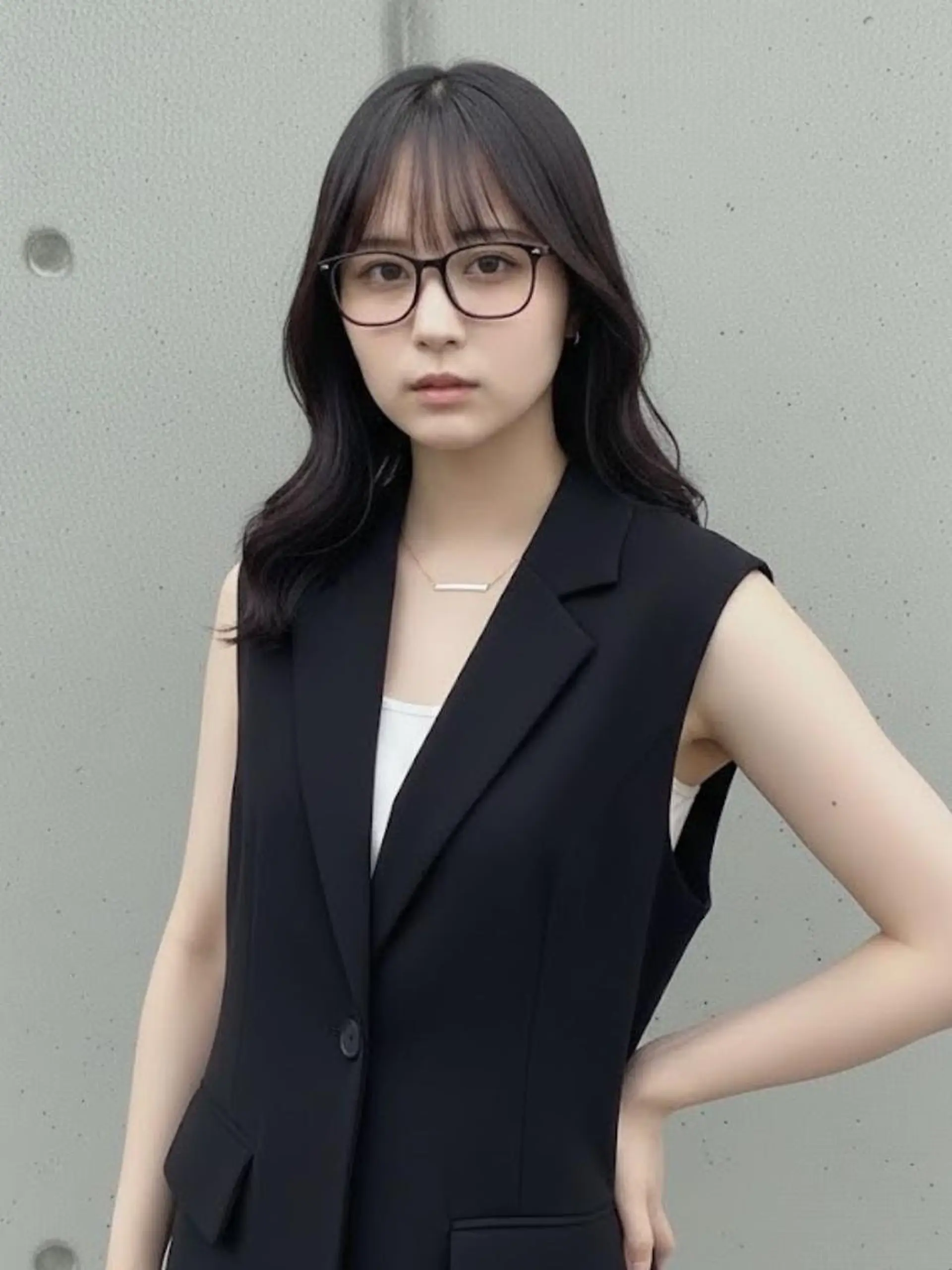 セミロング カラー アッシュ ダークアッシュ 顔まわりレイヤー レイヤーカット シースルーバング カット ヘアカラー ヘアサロンM渋谷 カットカラーブリーチのヘアスタイル