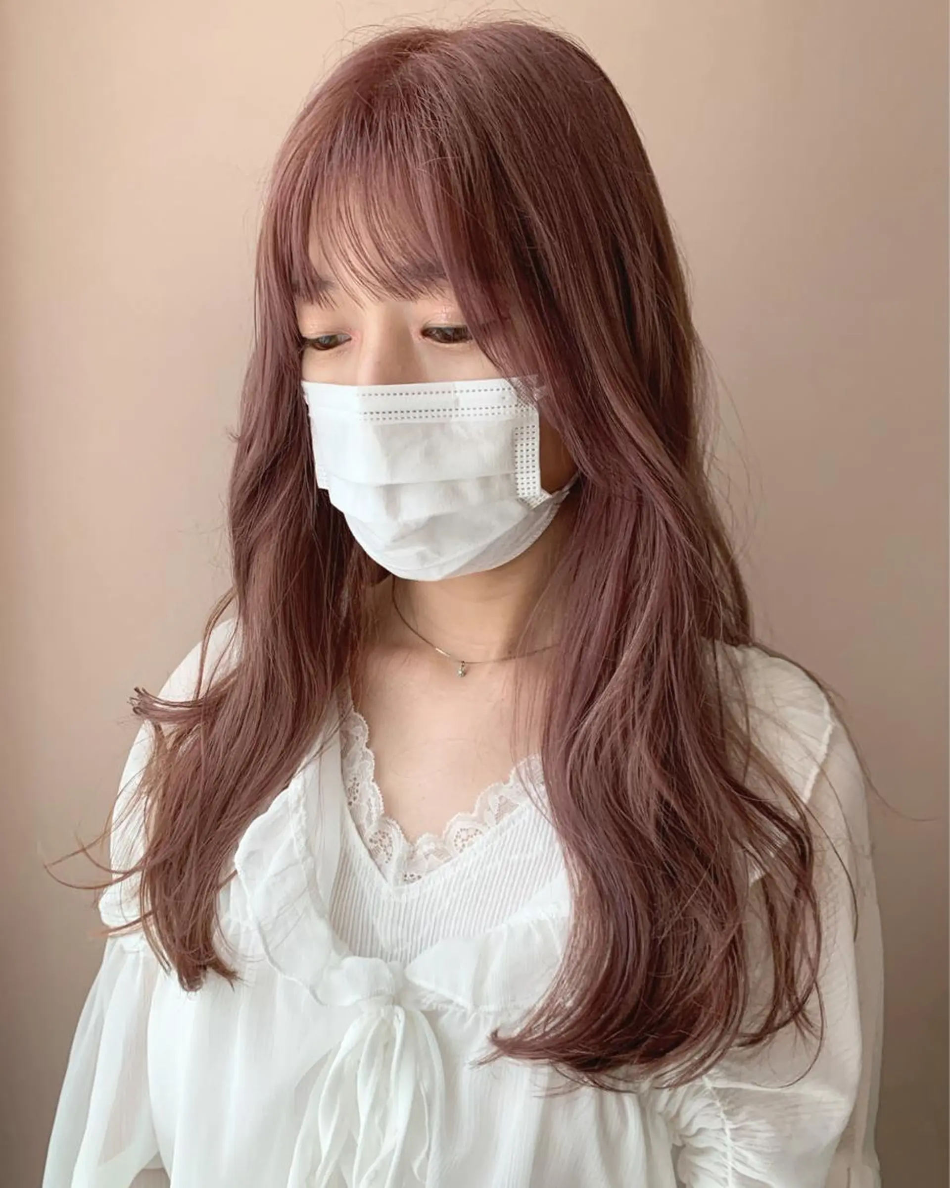ロング カラー ベージュカラー ブリーチ ピンクカラー ピンクベージュ カット ヘアカラー トリートメント hub hair レイヤー/透明感のヘアスタイル