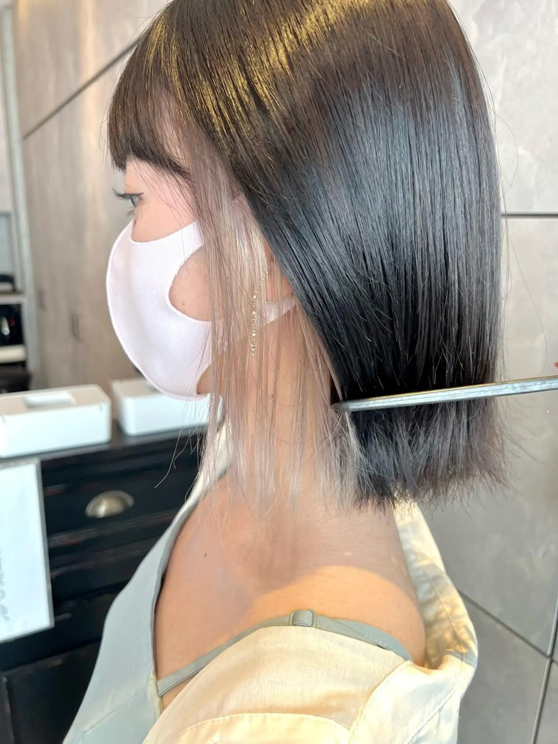 ミディアム カラー ヘアアレンジ ヘアカラー トリートメント ヘッドスパ ヘアセット 🌈インナーカラー ‘ショウマ’🌈のヘアスタイル