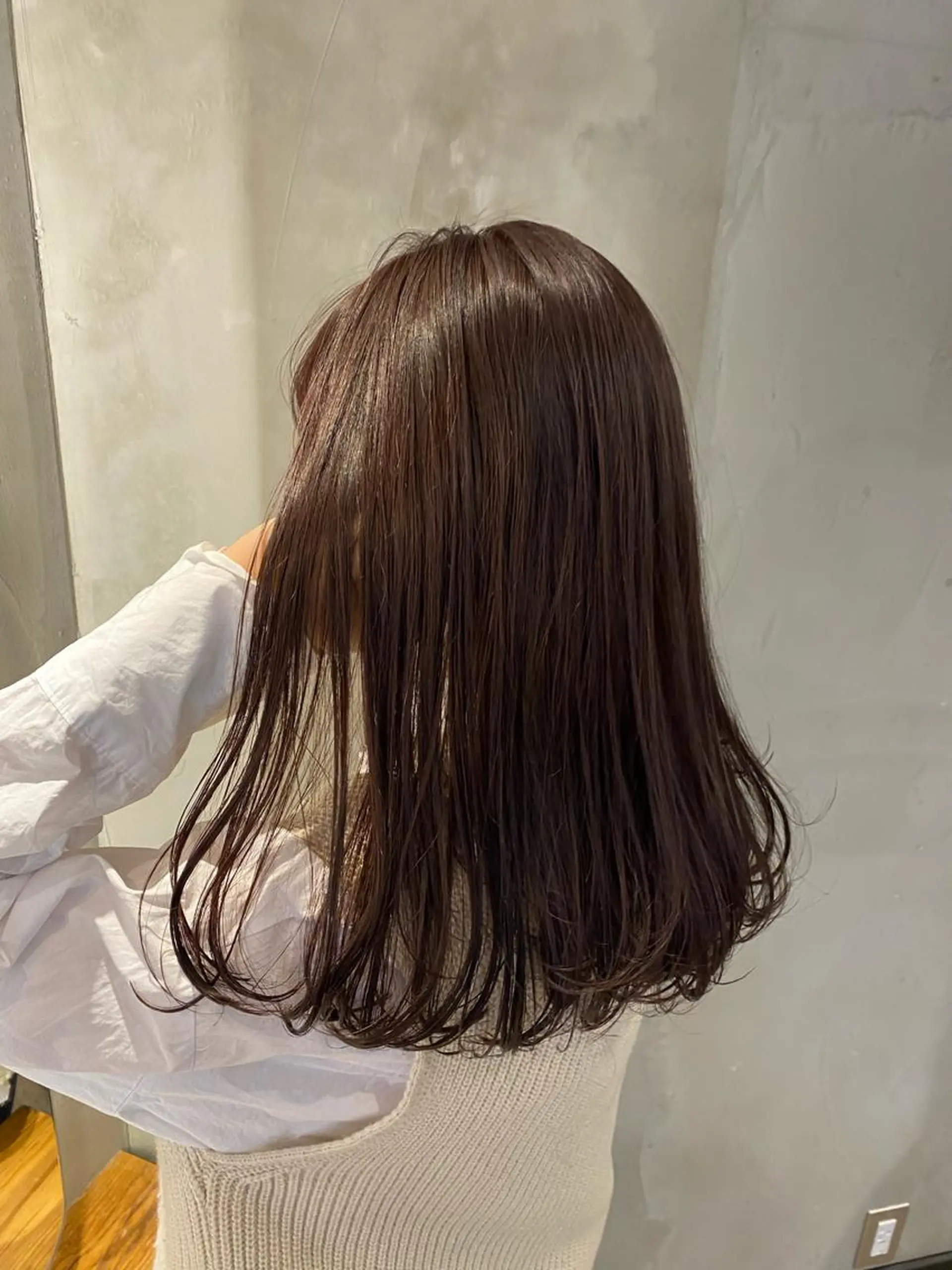 ミディアム カラー パーマ ヘアアレンジ ブラウンカラー パープルカラー パープルブラウン カット ヘアカラー トリートメント 顔周りcut・ご相談 ＝新宿しずく🇰🇷のヘアスタイル