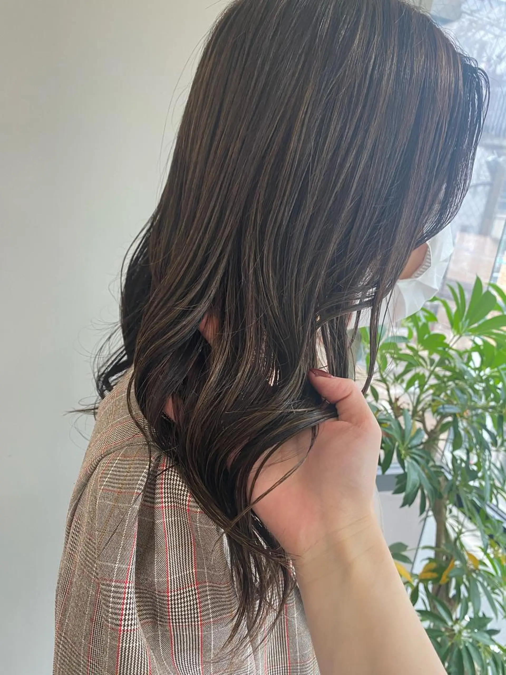 ミディアム カラー ヘアアレンジ グレージュ ハイライトカラー オリーブグレージュ オリーブグレー ハイライト ボブ /ニュアンス/ satomi🧸💖のヘアスタイル