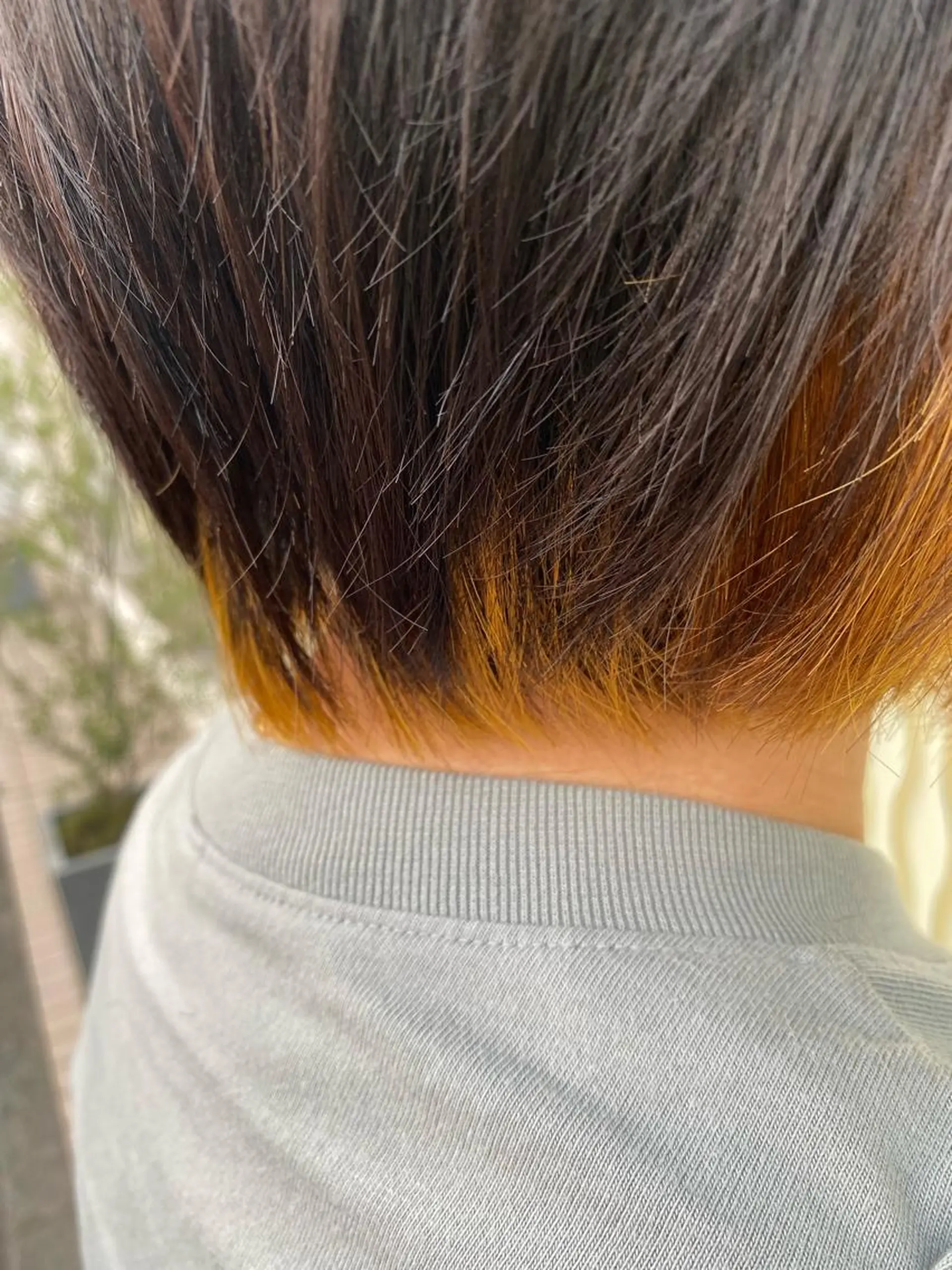 ショート カラー ヘアアレンジ インナーカラー オレンジ イエローカラー 渡辺　亮/ 白髪ぼかし/髪質改善のヘアスタイル