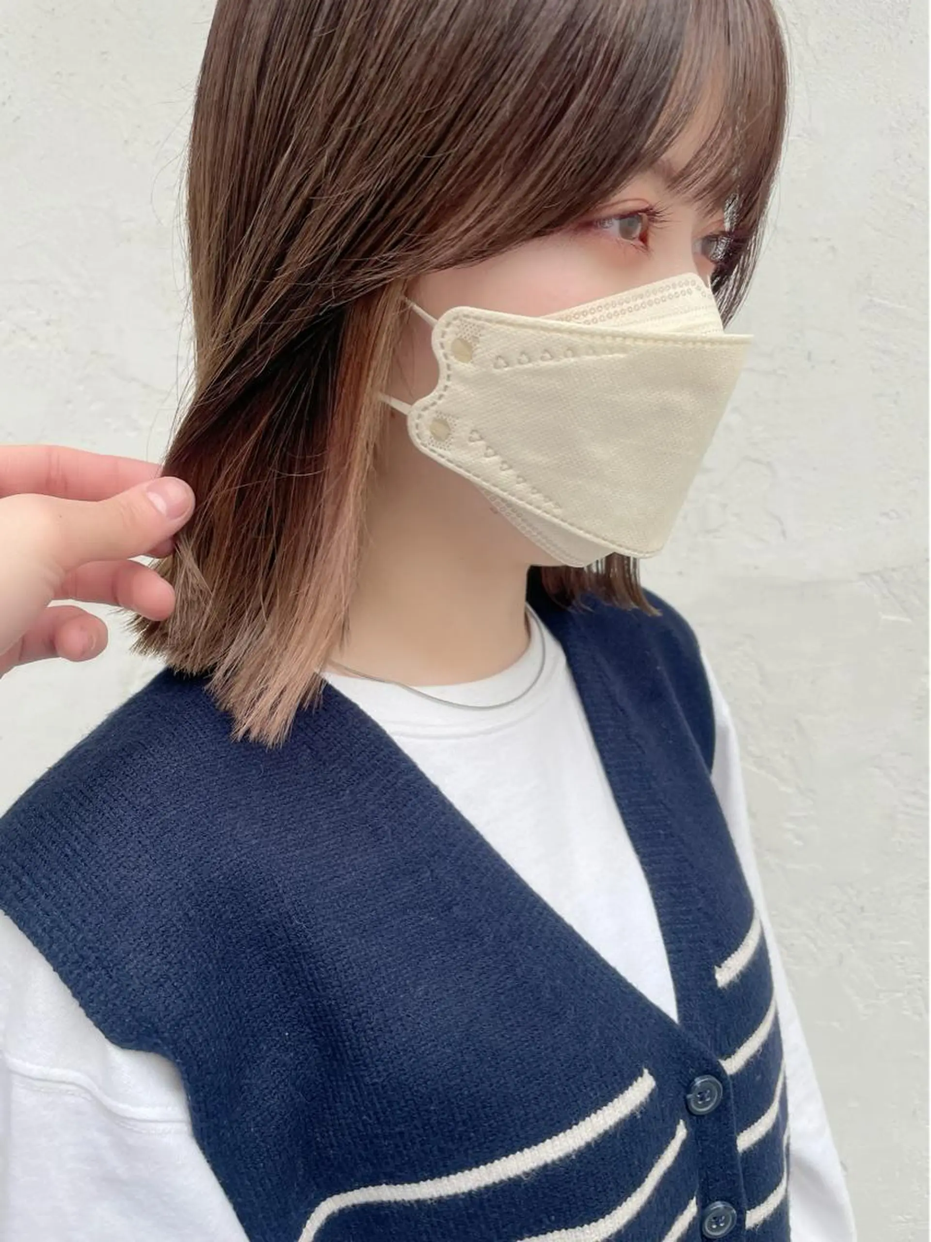 ミディアム カラー 顔周りカット 【オノザワリョウ】のヘアスタイル