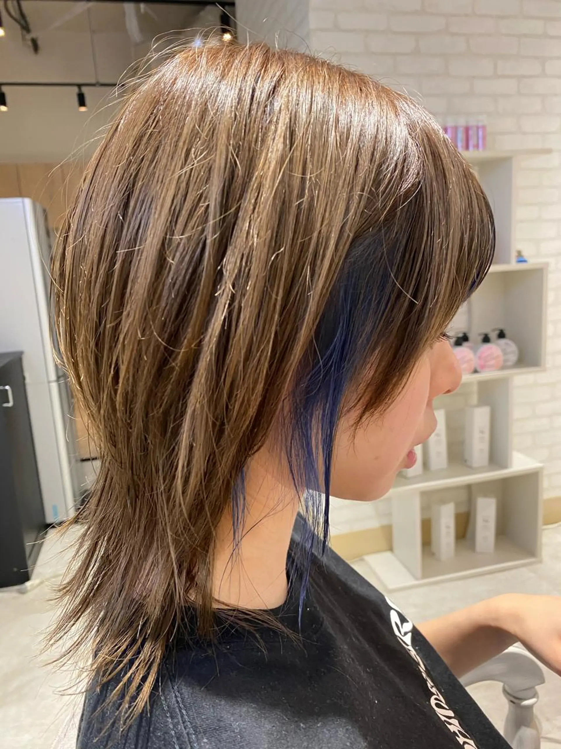 ミディアム カラー ヘアカラー 芝田 望優のヘアスタイル