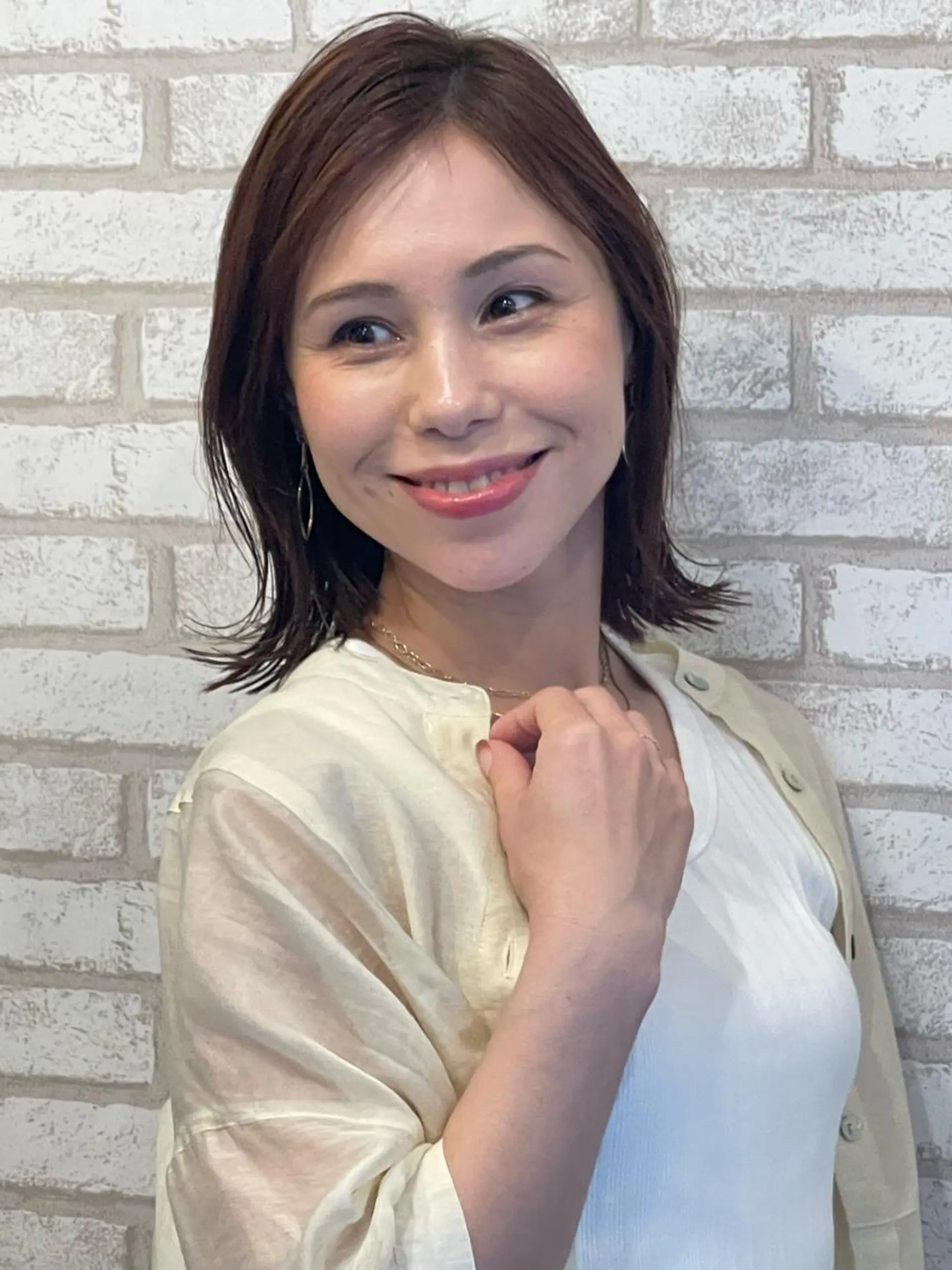 ミディアム カラー ボブ 外ハネヘア 髪質改善/カラー 🖤‎🤍川島のヘアスタイル