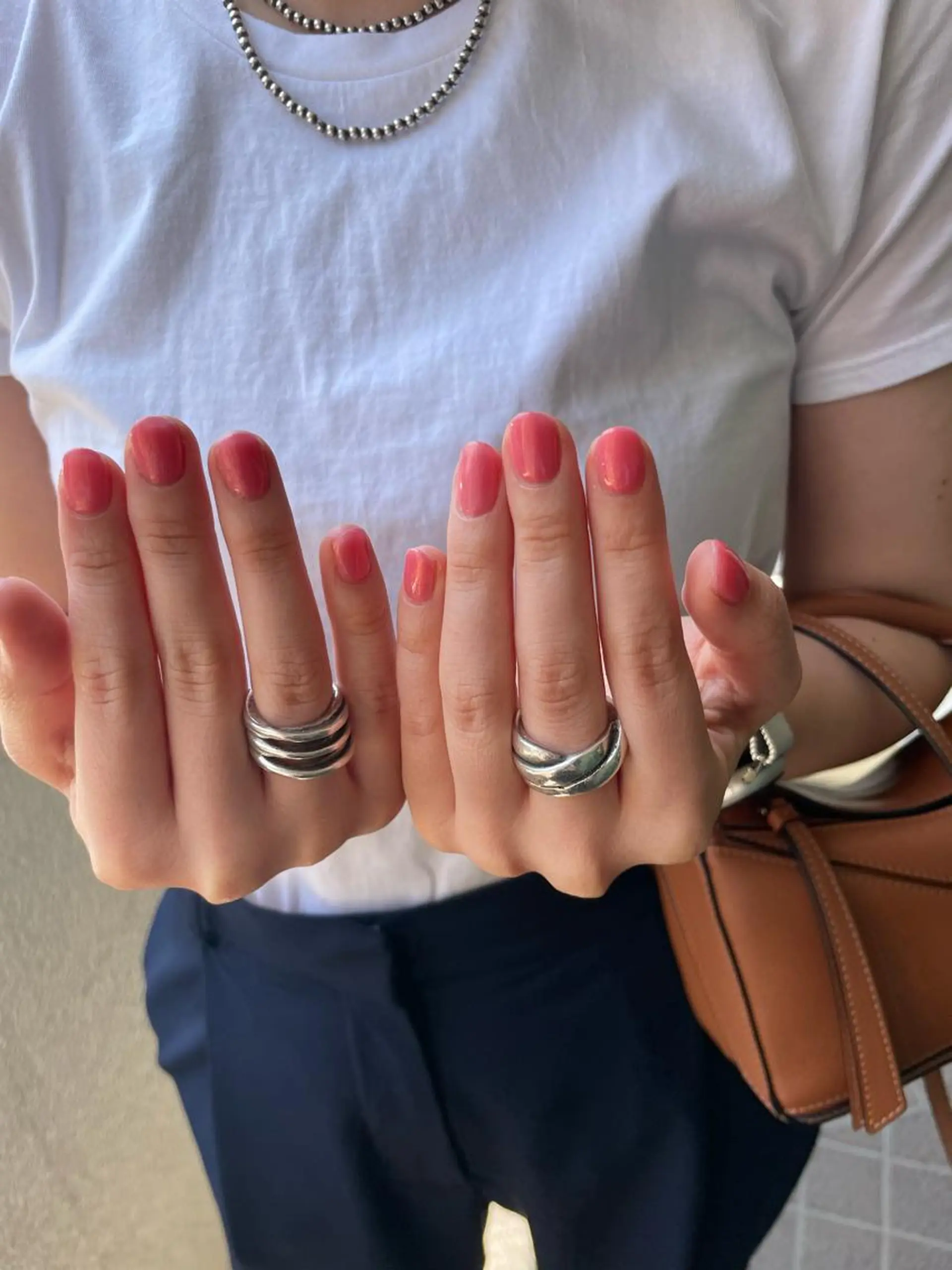 ネイル ラメ(グリッター) ワンカラーネイル ピンク ebisu haruのネイルデザイン