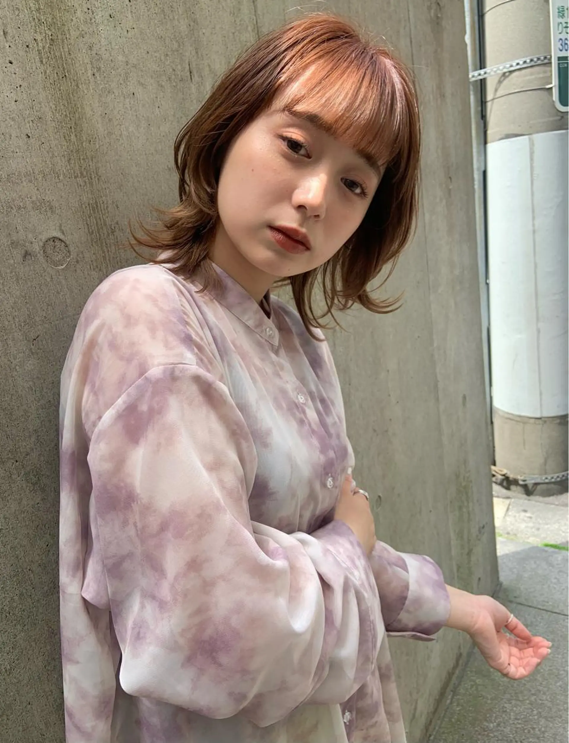 ミディアム カラー ハイトーンカラー 韓国風ヘア オルチャンヘア 🤍透明感/韓国風 🤍サクラギヒトミのヘアスタイル