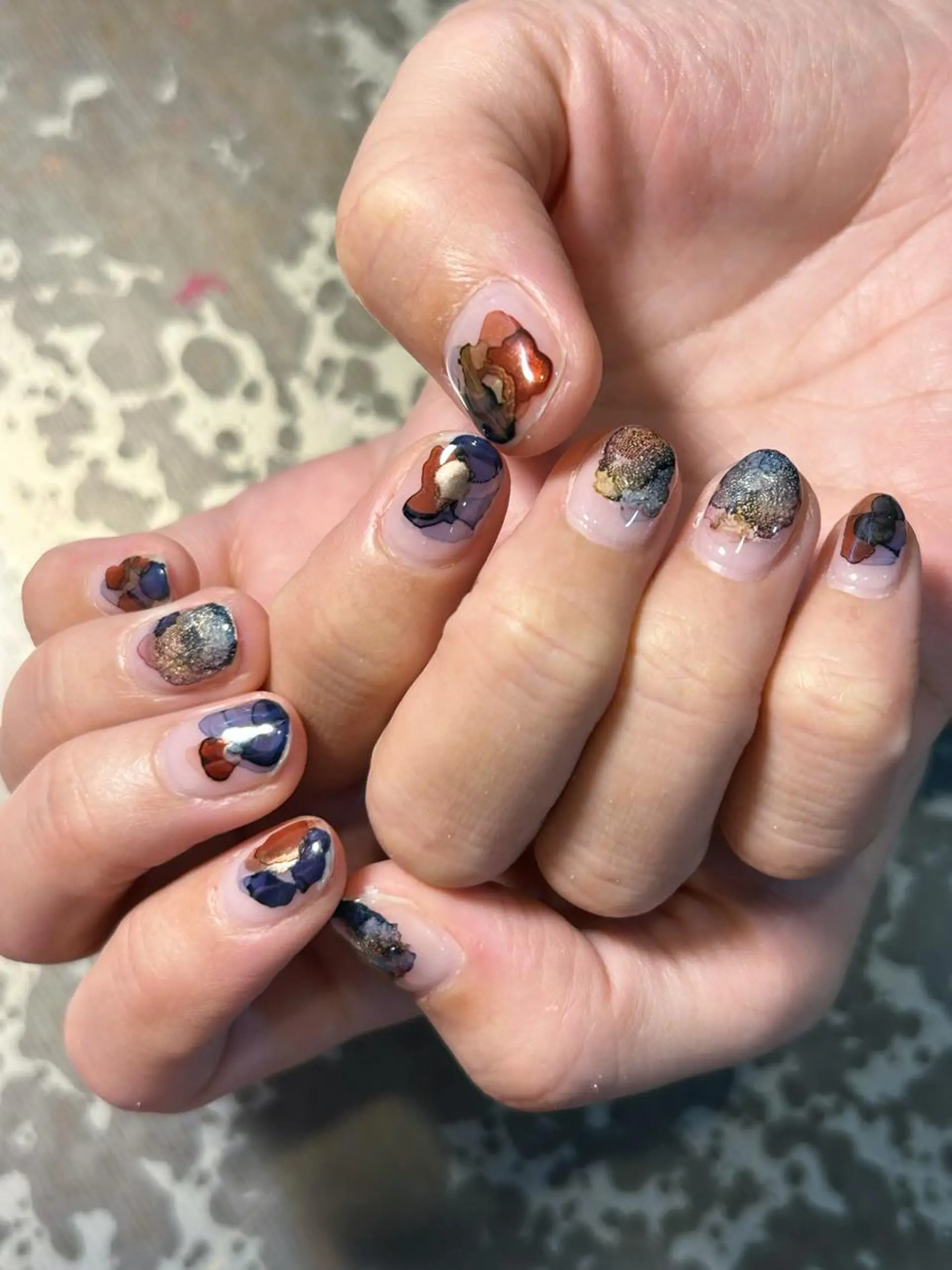 ネイル アートネイル ブルー ニュアンスネイル ハンドネイル ＊ misa ＊のネイルデザイン