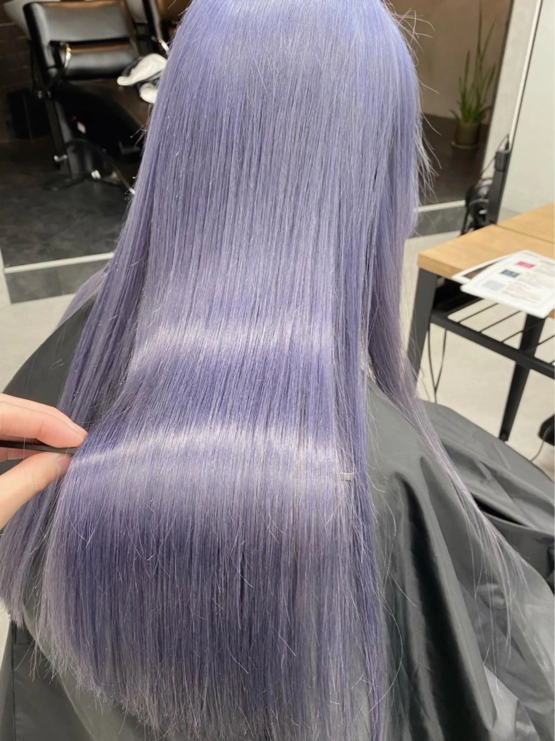 ロング カラー ラベンダーカラー カット ヘアカラー トリートメント 🧸艶々韓国ヘア 🧁mizunaのヘアスタイル