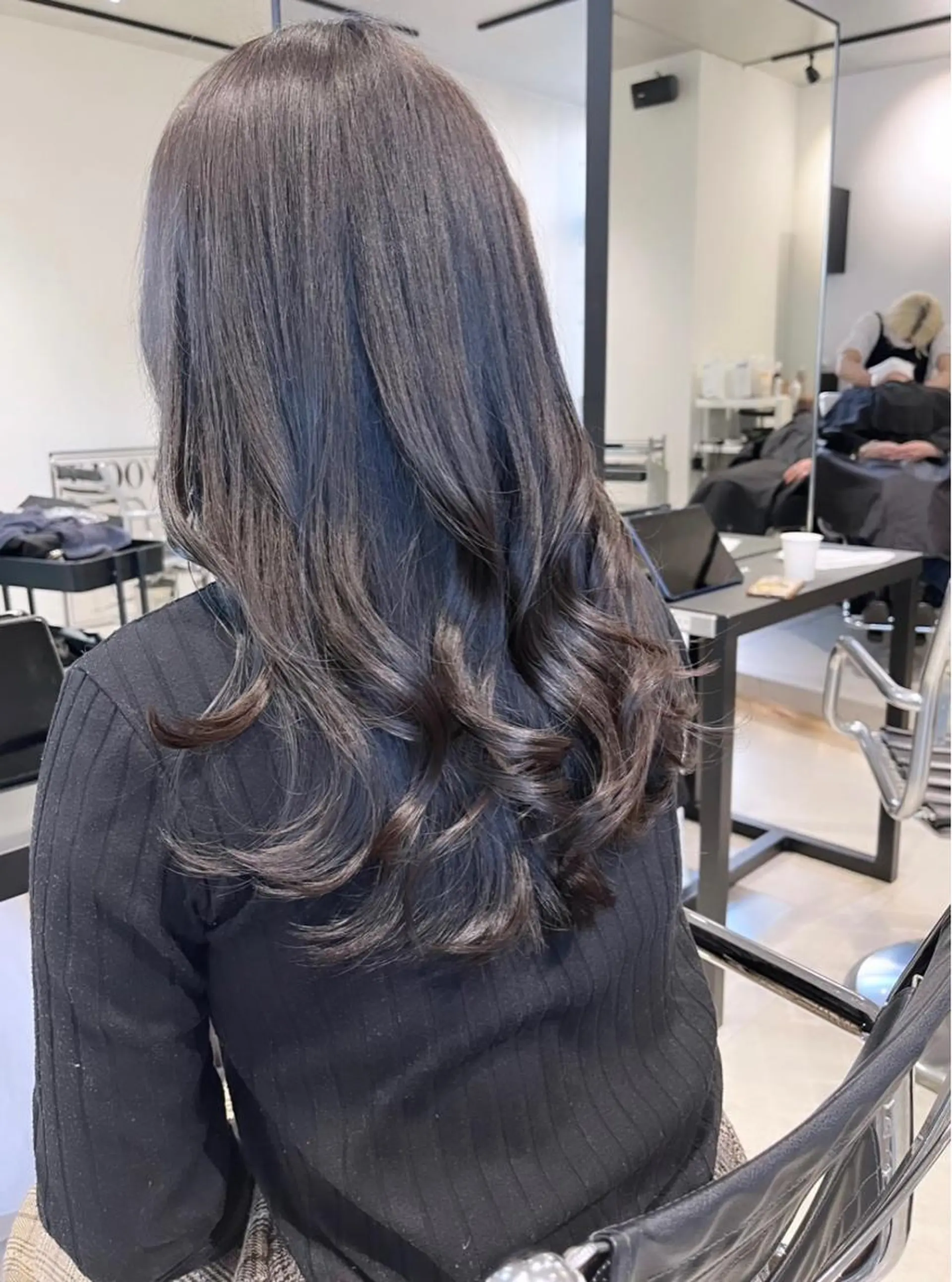 セミロング カラー パーマ ヘアアレンジ トリートメント ヘッドスパ ヘアセット 透明感/オリーブ/ グレージュ/YUKAのヘアスタイル