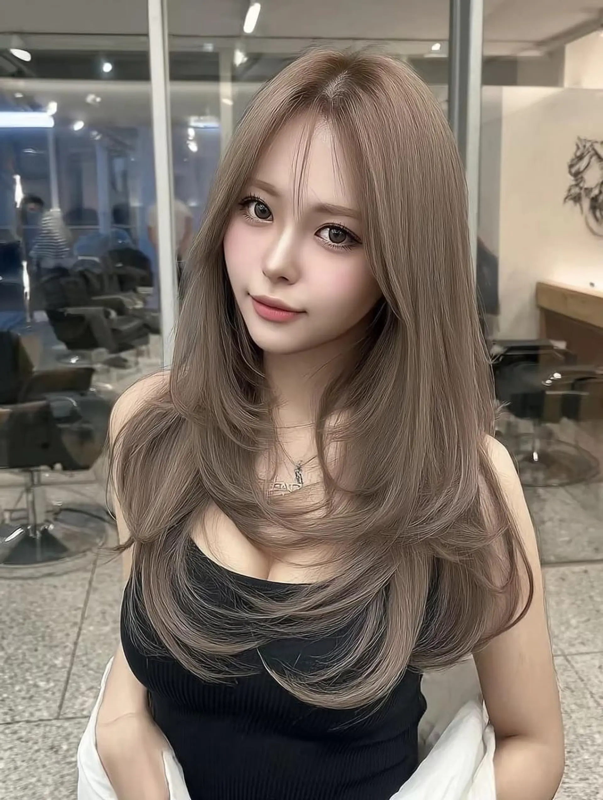 セミロング ボブ 髪質改善 韓国風ヘア レイヤーカット 縮毛矯正 カット ヘアカラー そーた /のヘアスタイル